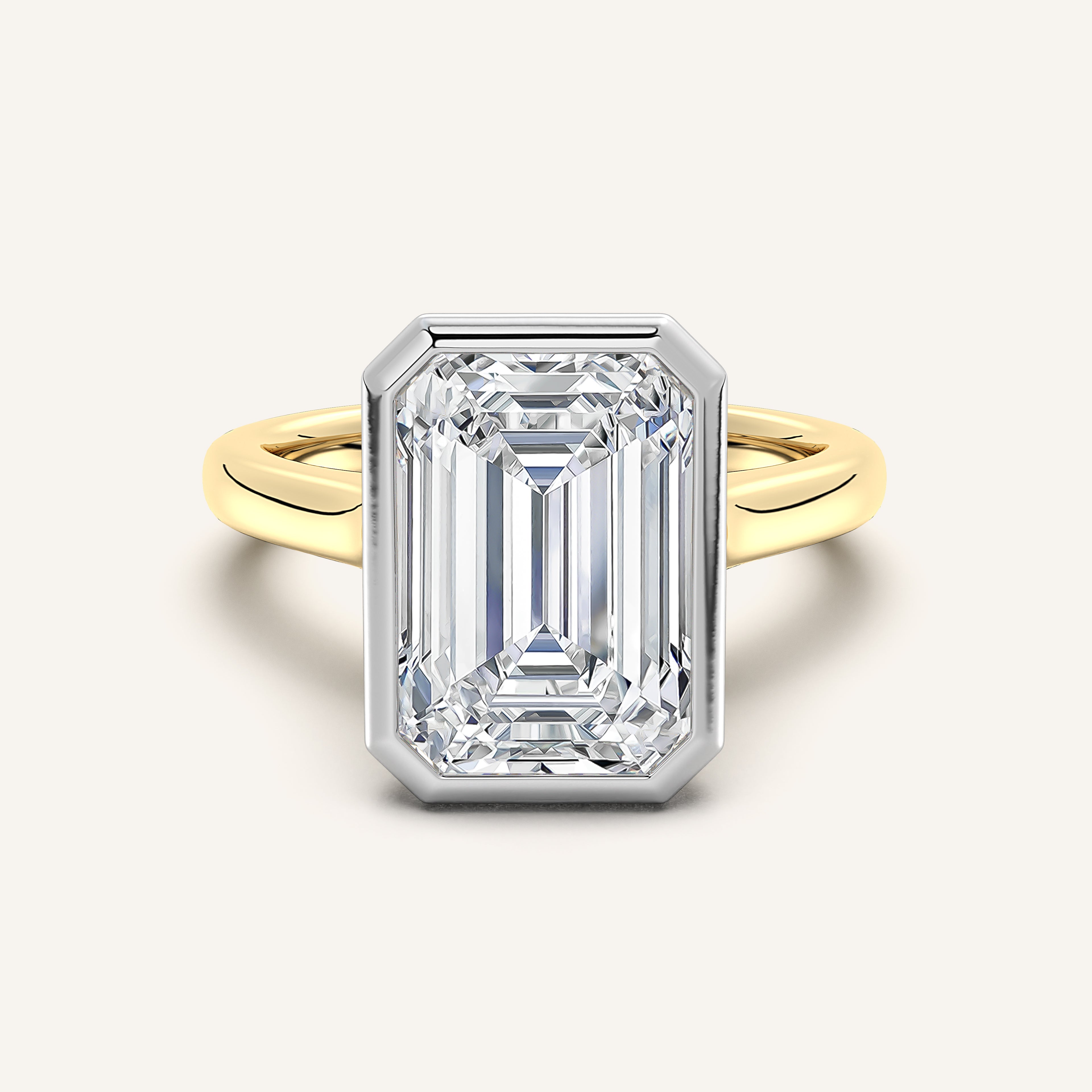 shape: Emerald | metal: Two Tone | view: 1