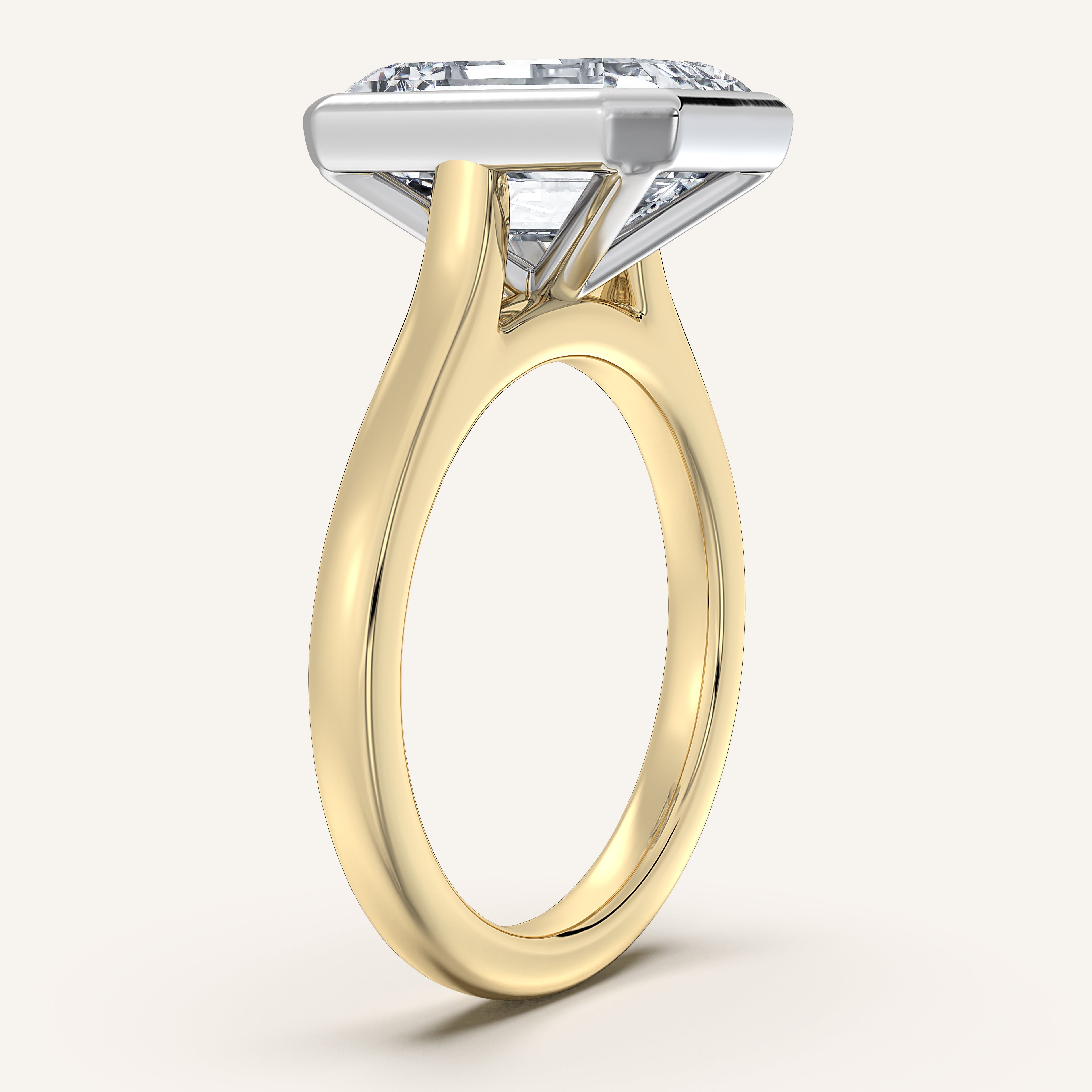 shape: Emerald | metal: Two Tone | view: 2