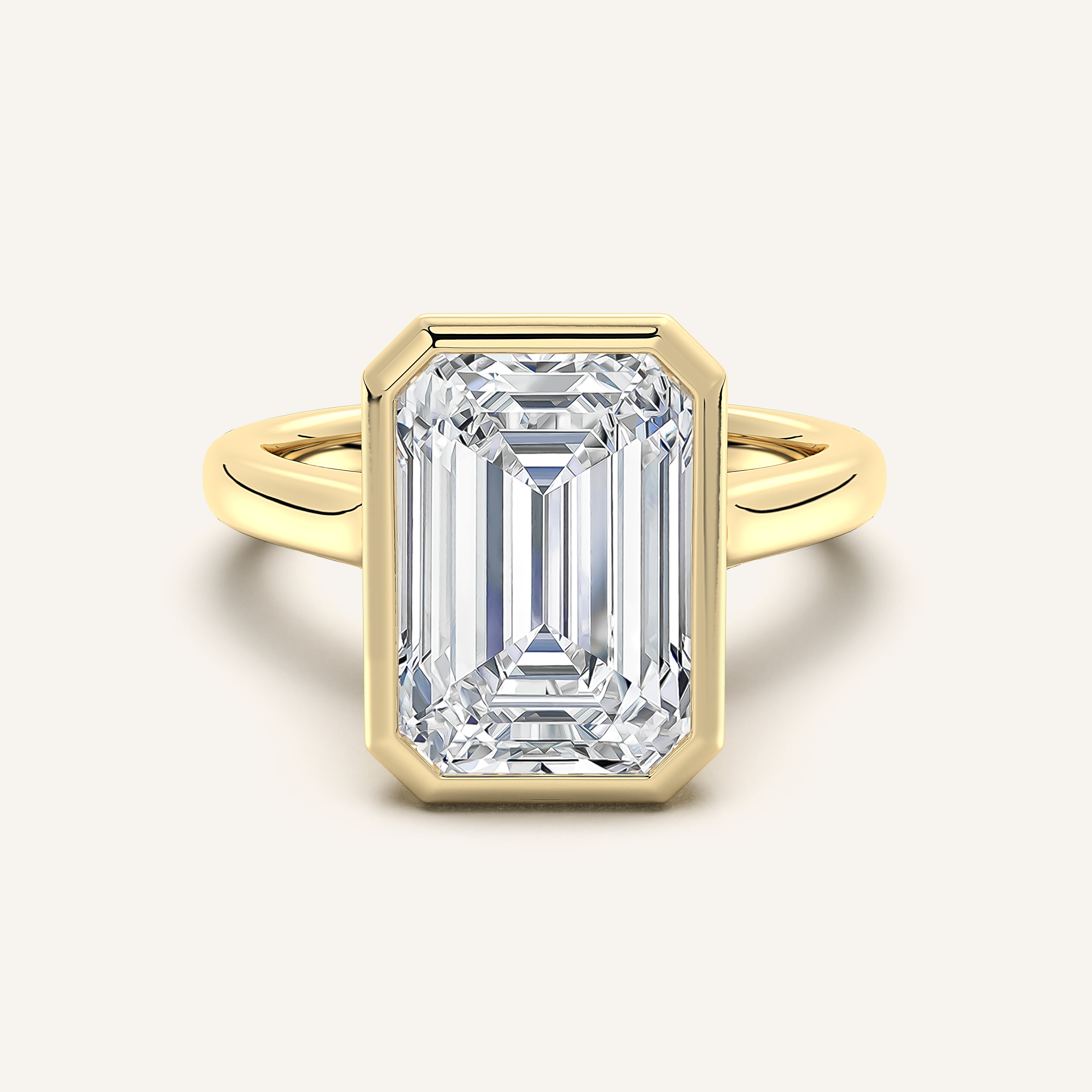 shape: Emerald | metal: Yellow Gold | view: 1