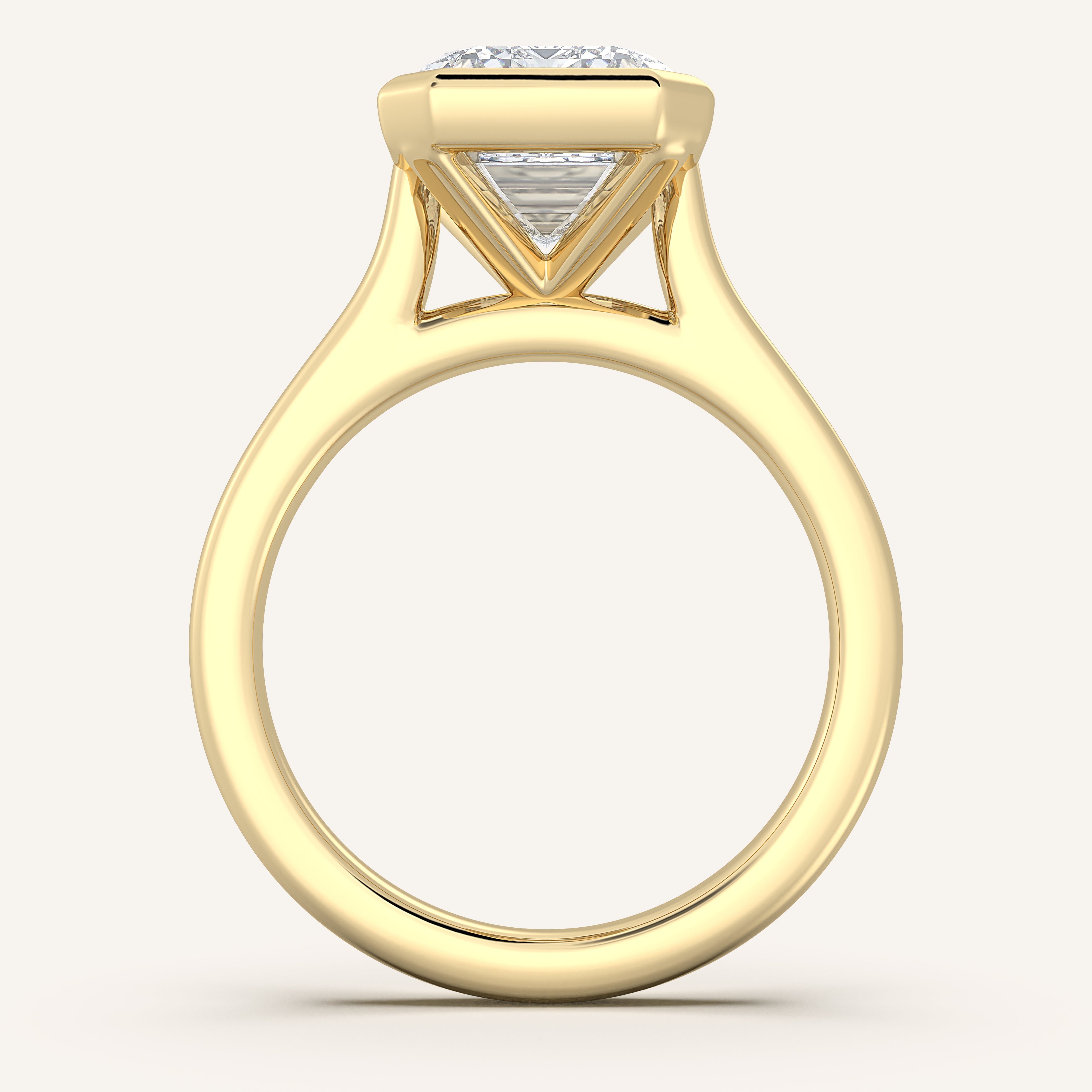 shape: Emerald | metal: Yellow Gold | view: 3