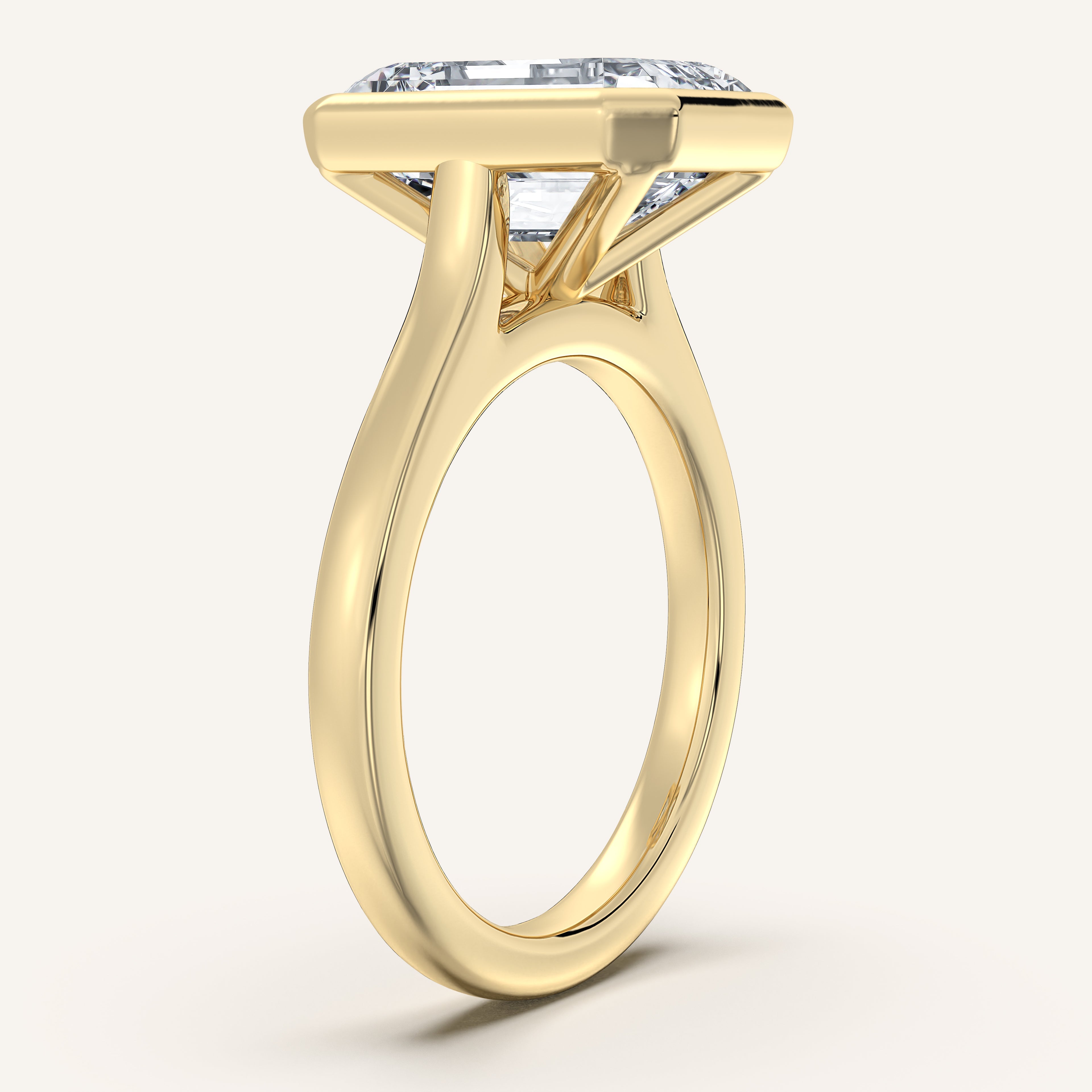 shape: Emerald | metal: Yellow Gold | view: 2