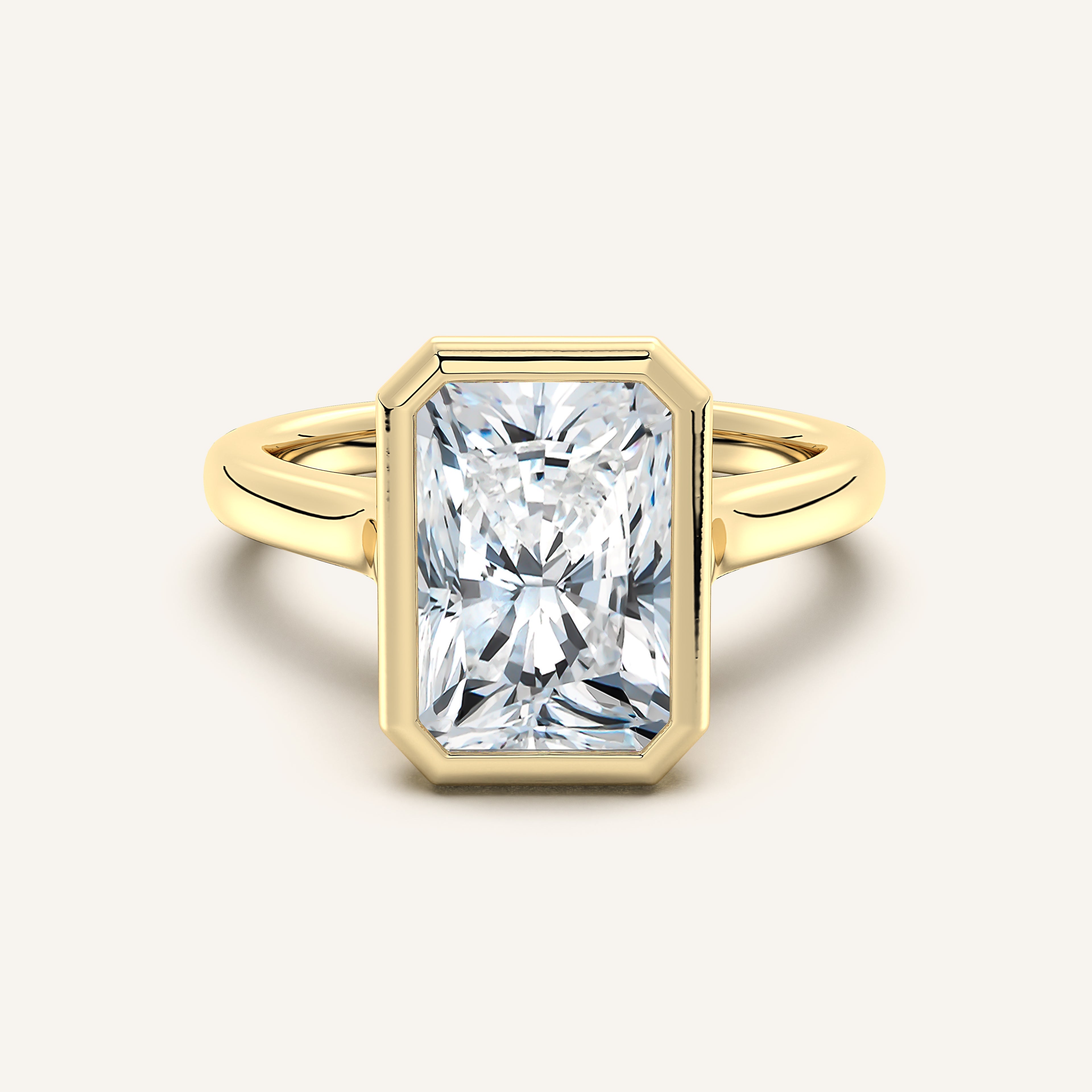 shape: Radiant | metal: Yellow Gold | view: 1