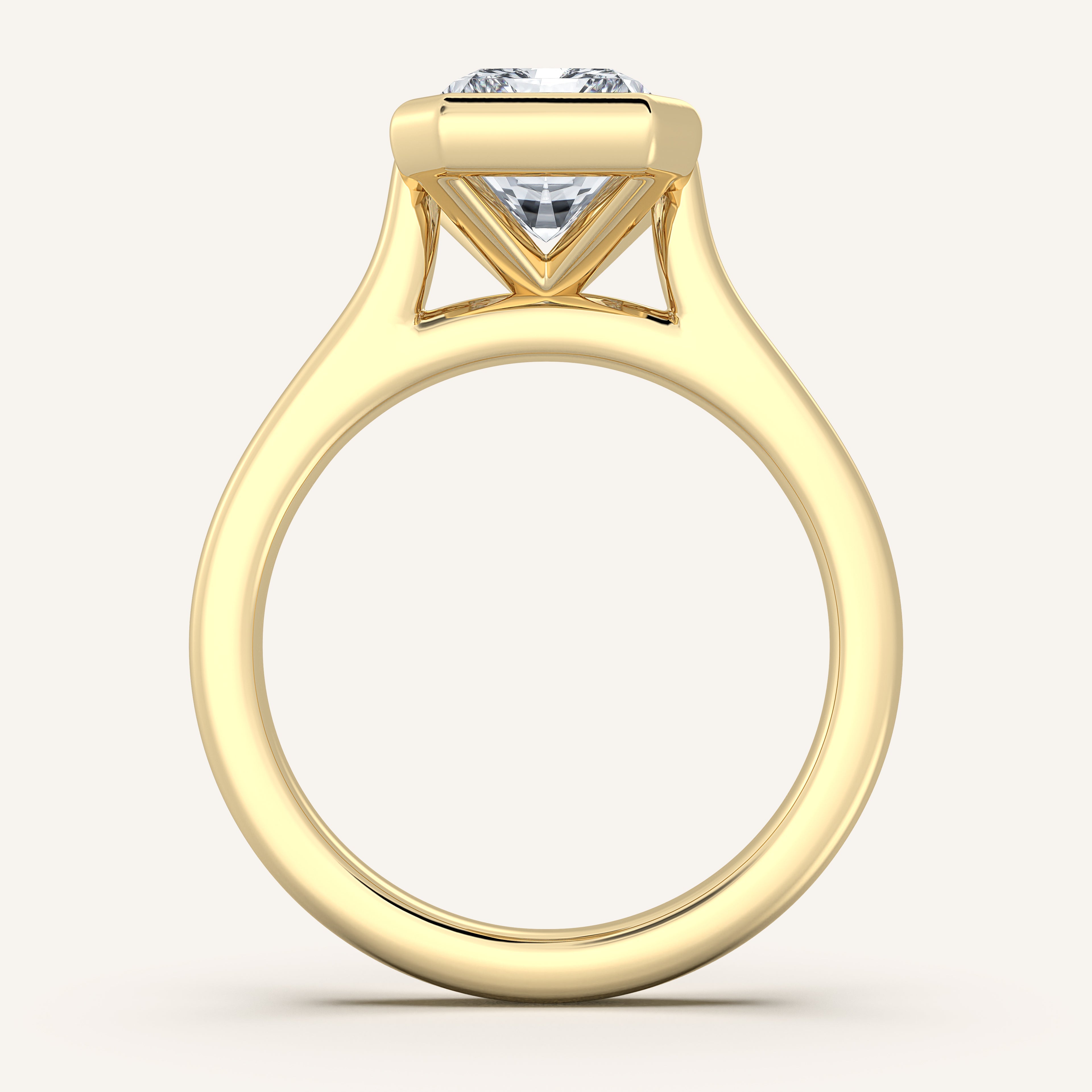 shape: Radiant | metal: Yellow Gold | view: 3