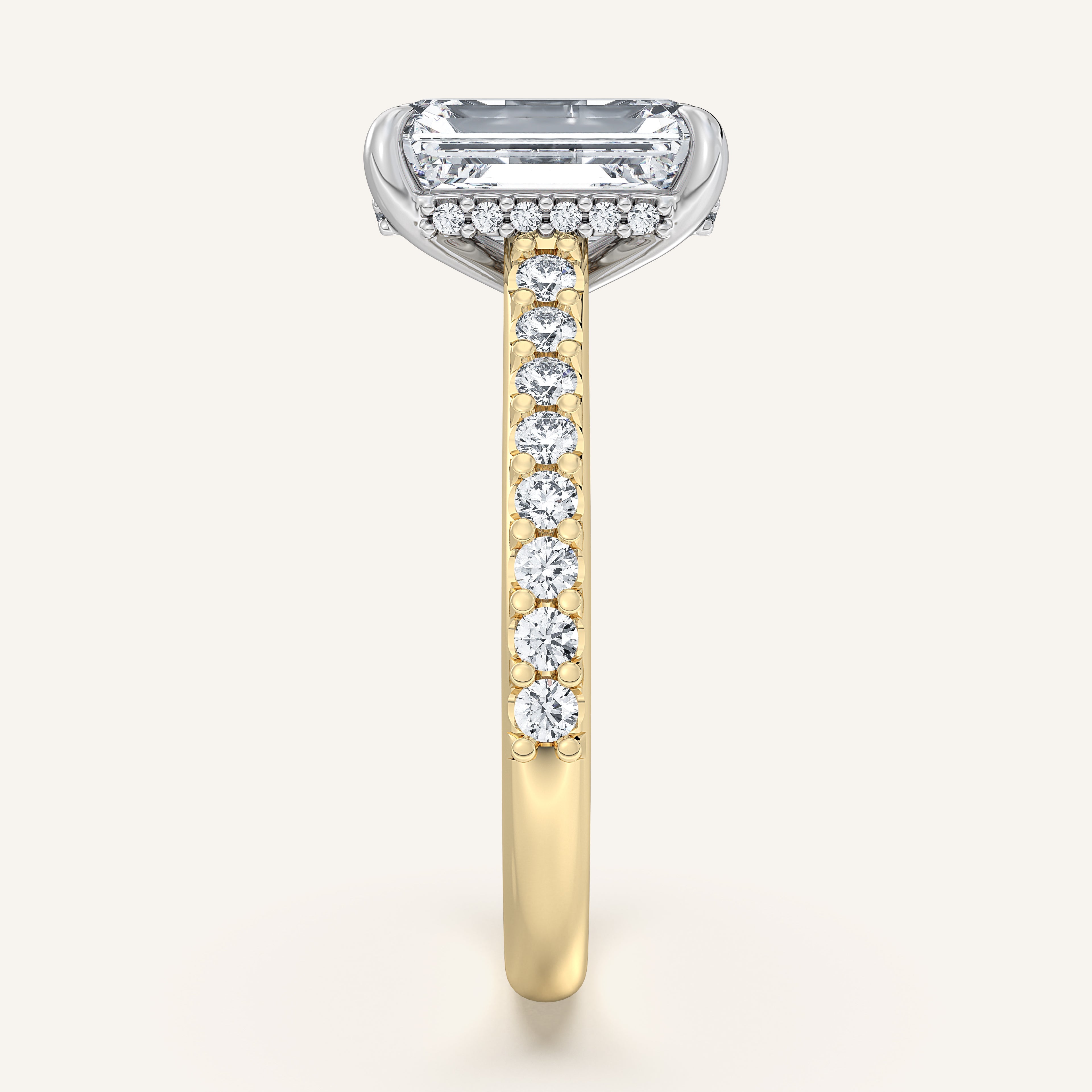 shape: Emerald | metal: Two Tone | view: 4