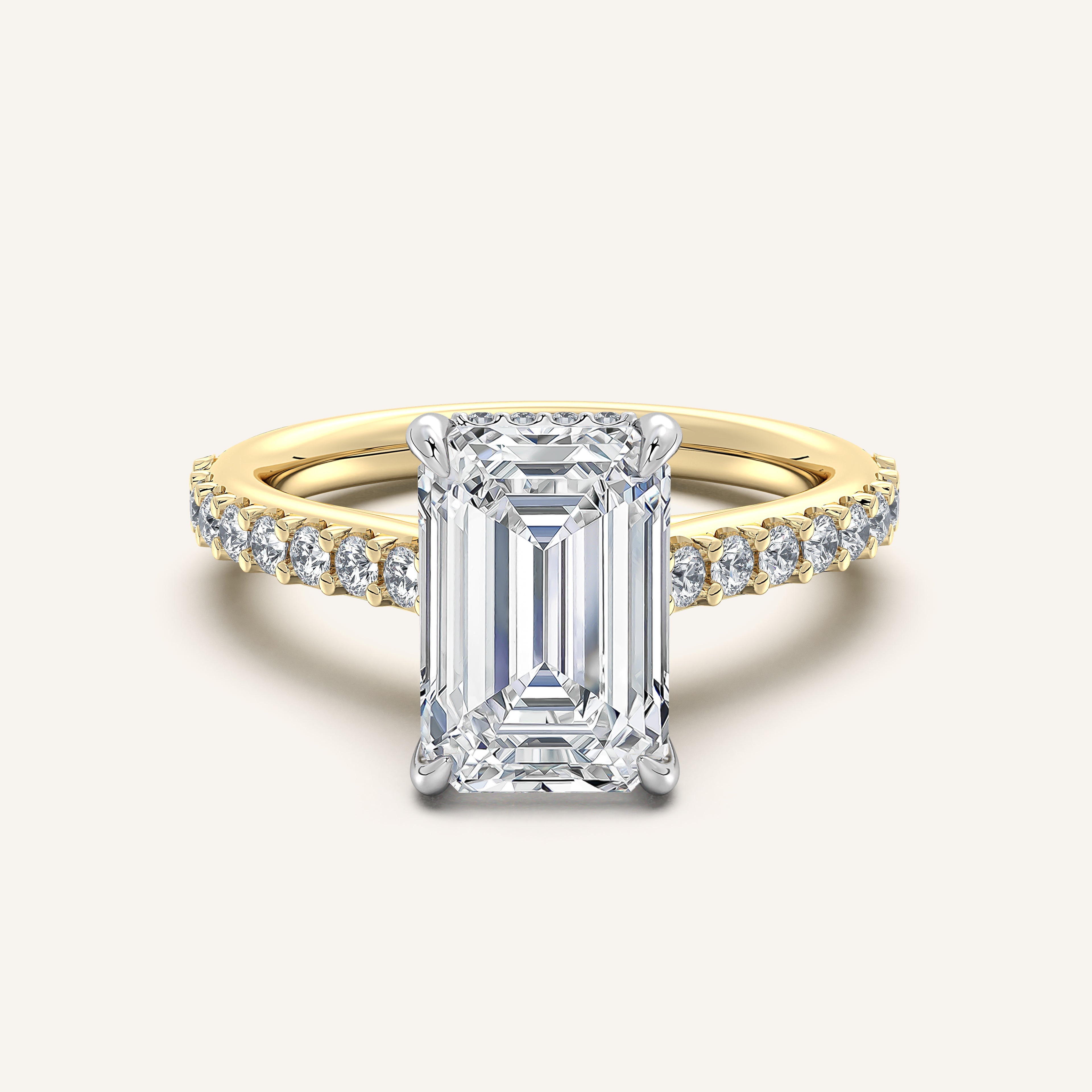 shape: Emerald | metal: Two Tone | view: 1
