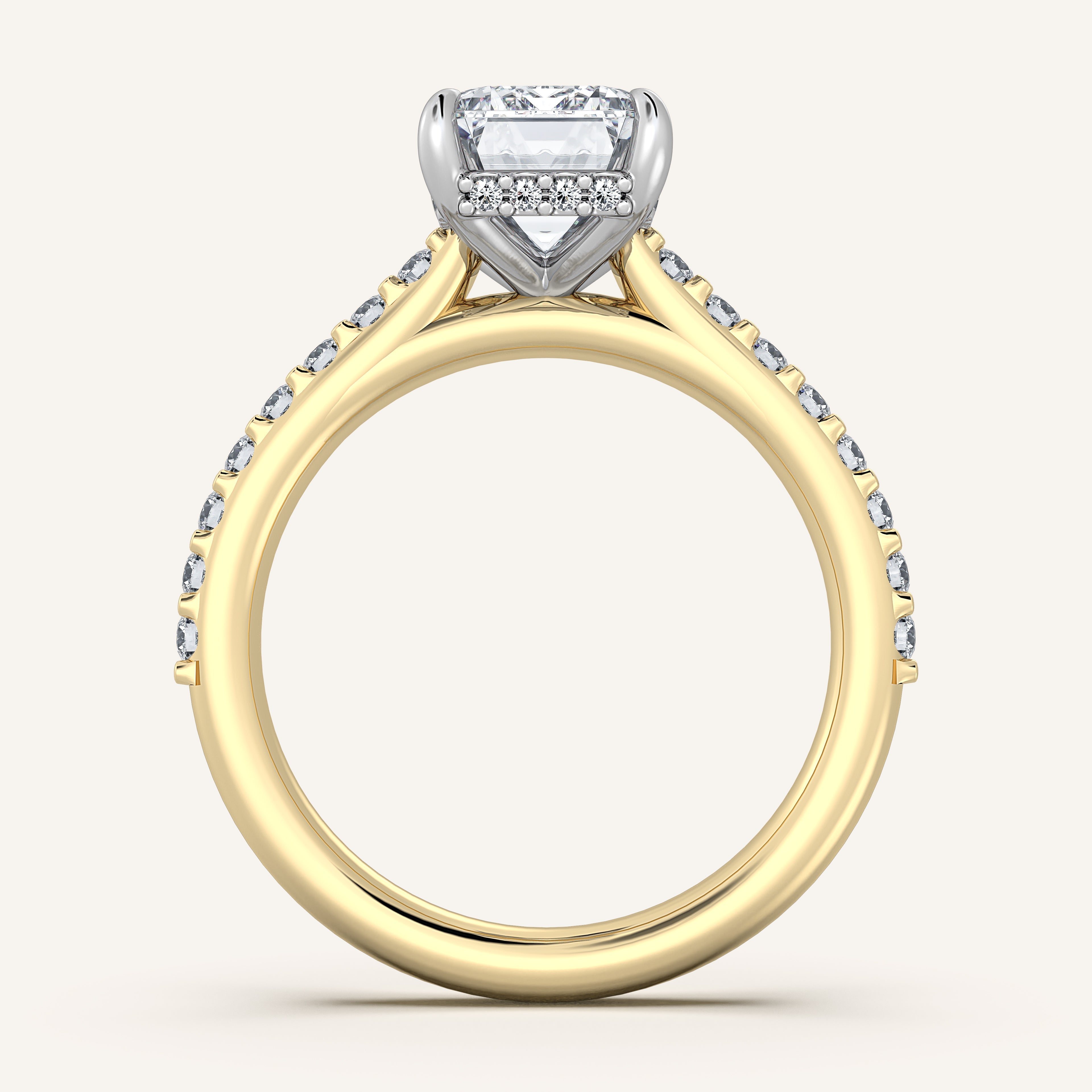 shape: Emerald | metal: Two Tone | view: 3