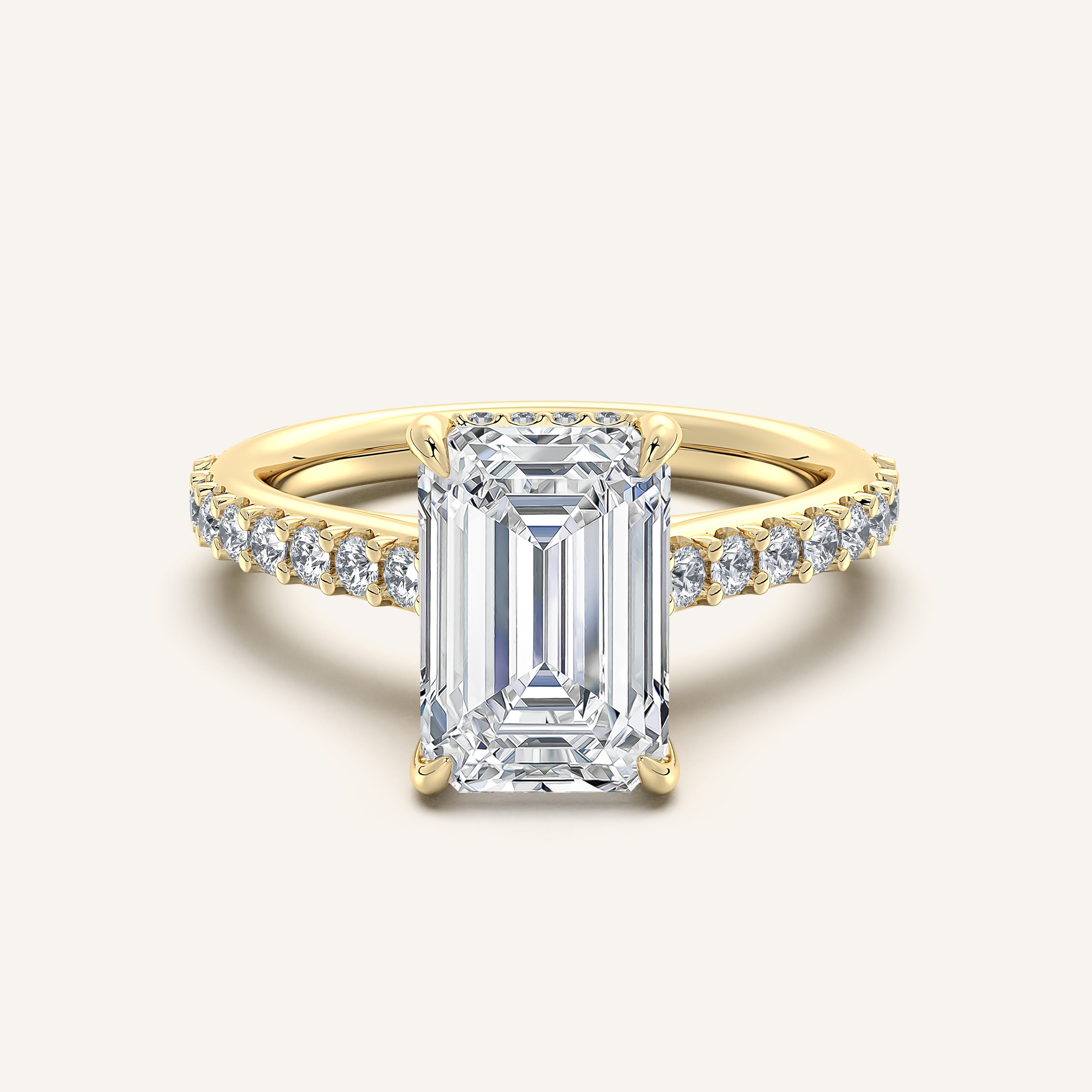 shape: Emerald | metal: Yellow Gold | view: 1