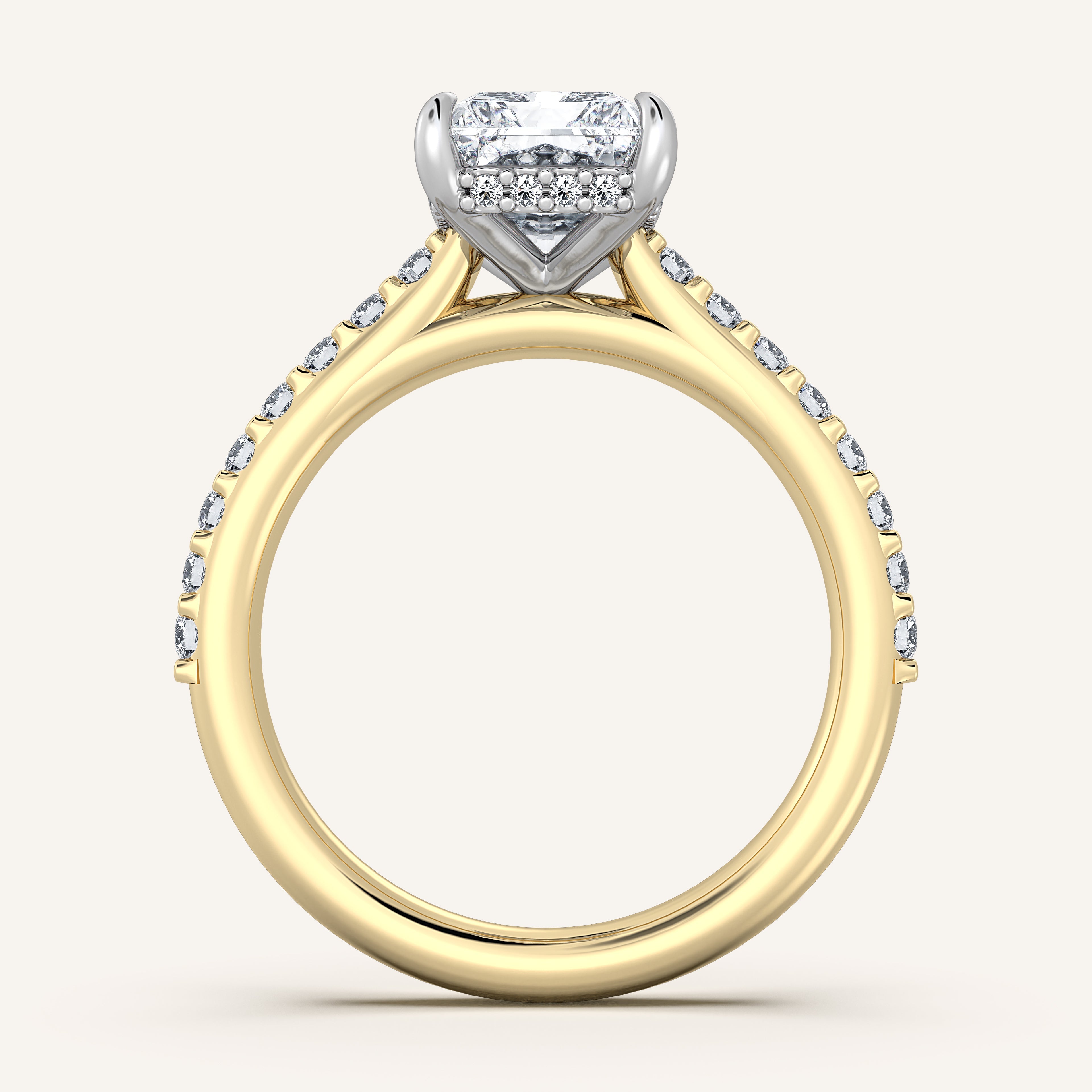 shape: Radiant | metal: Two Tone | view: 3