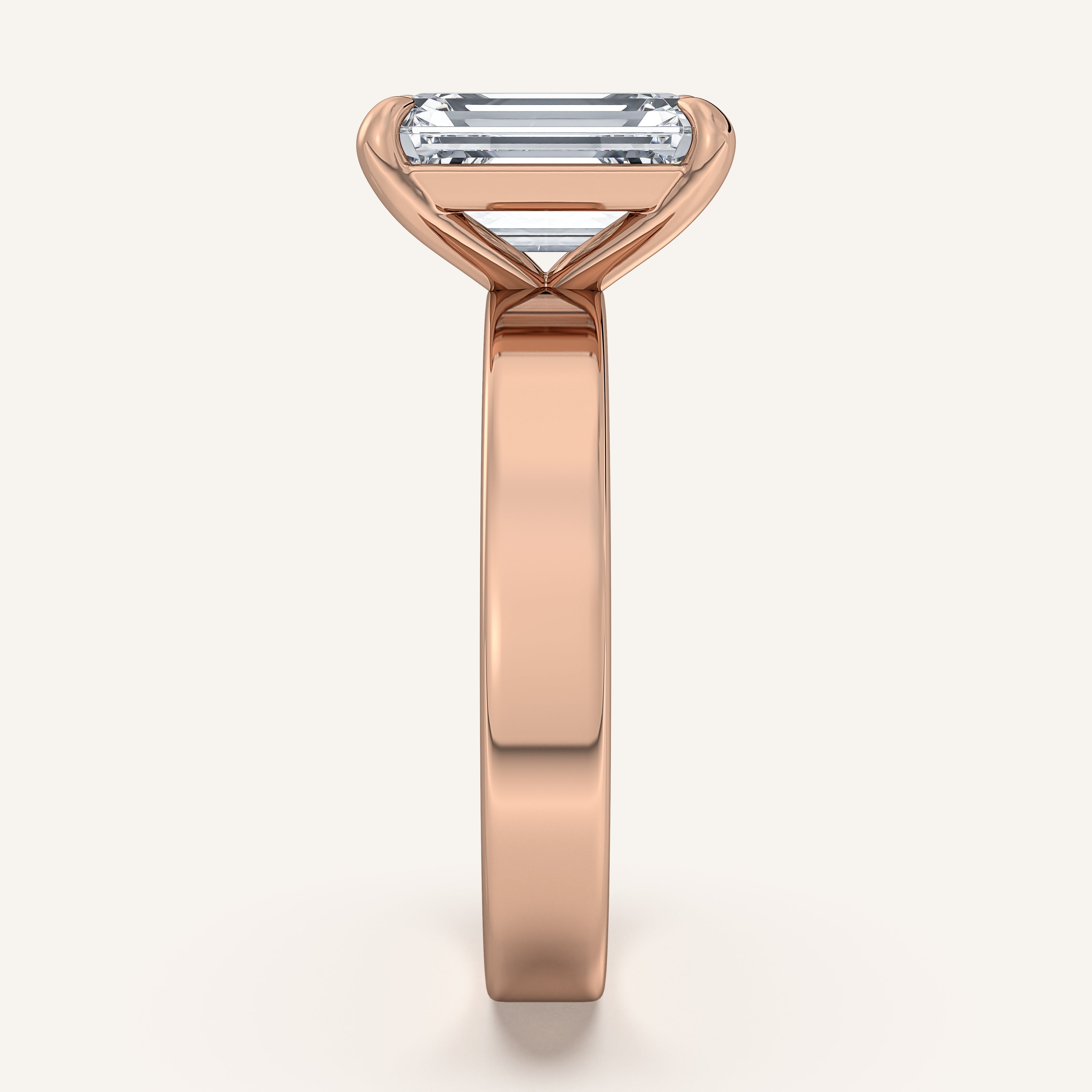 shape: Emerald | metal: Rose Gold | view: 4