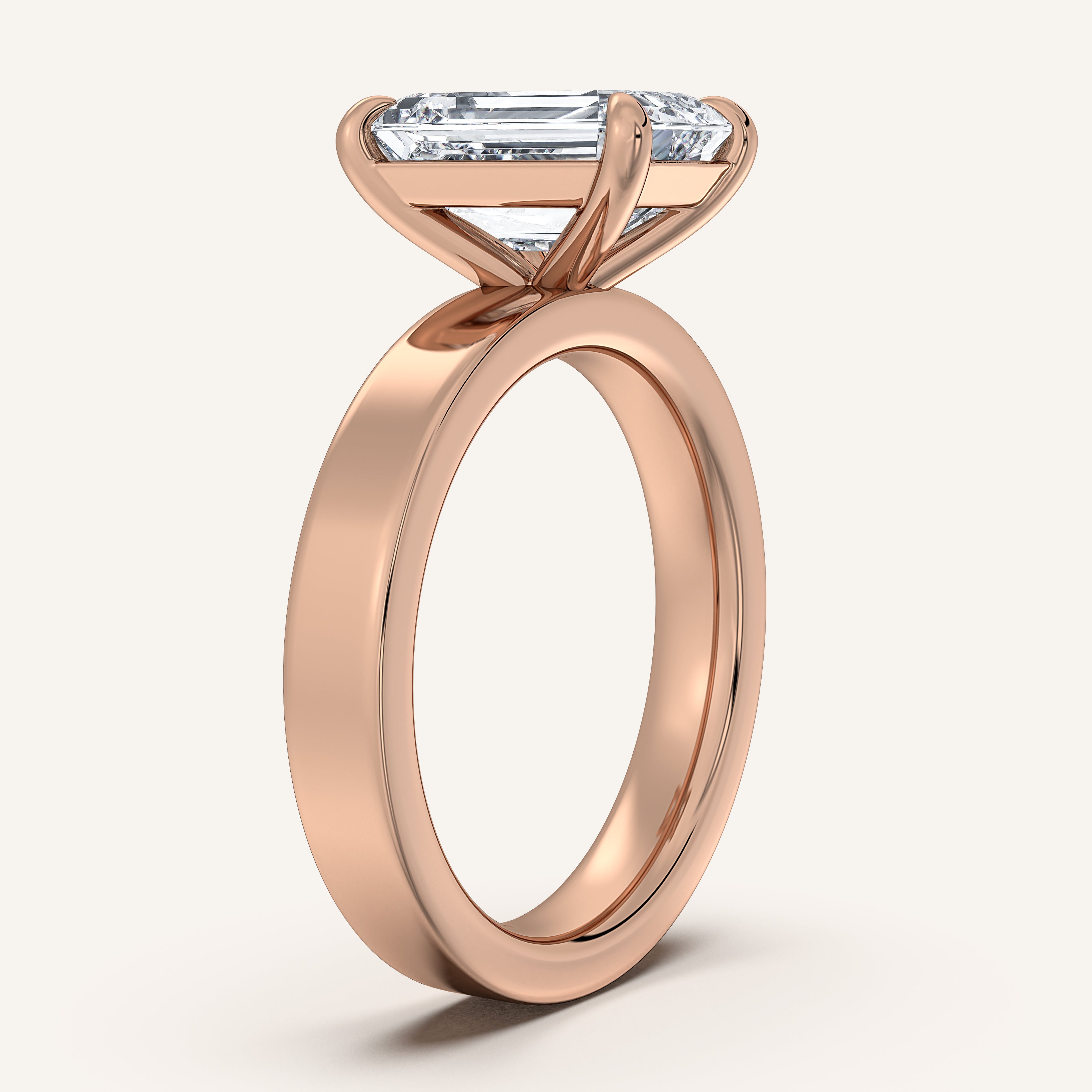 shape: Emerald | metal: Rose Gold | view: 2