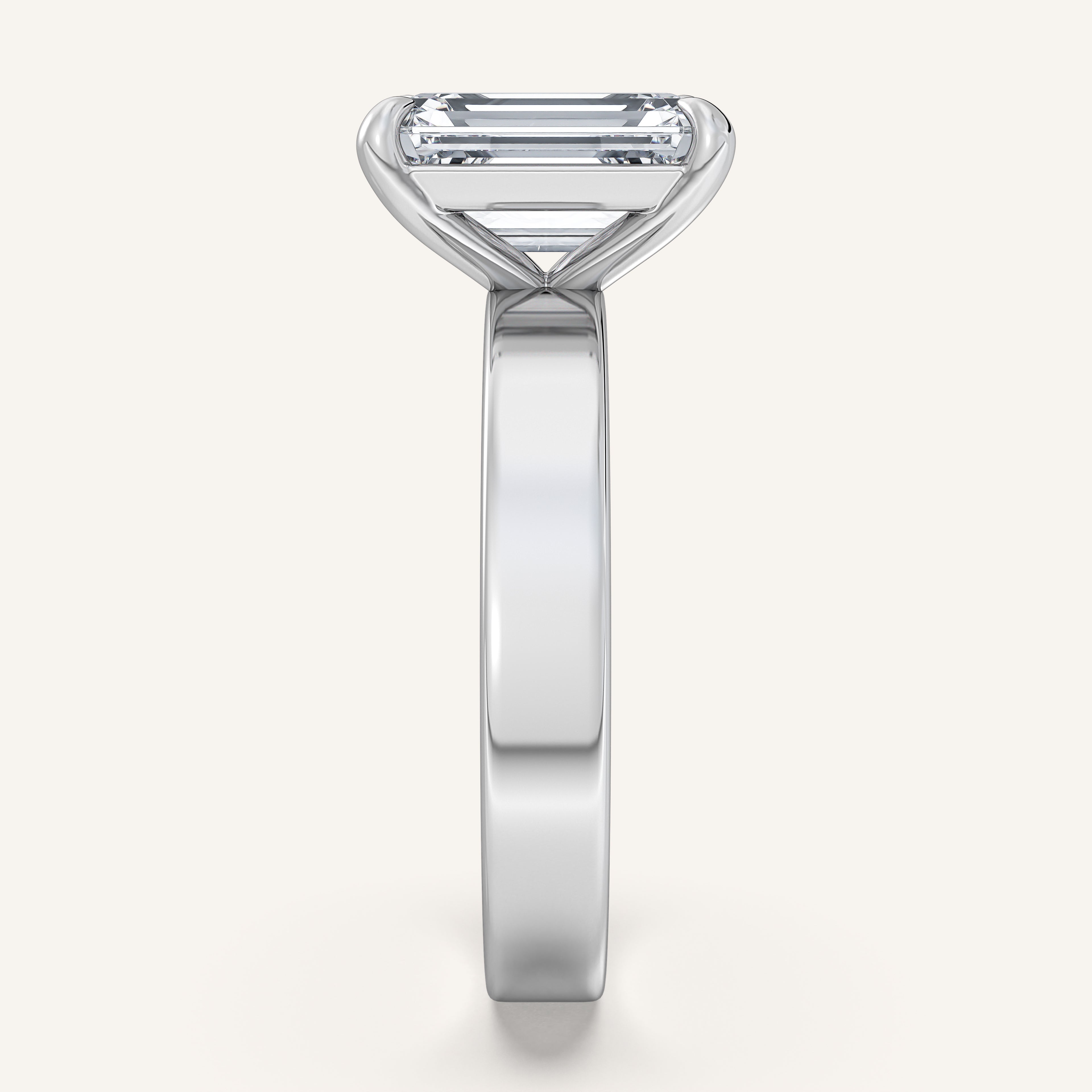 shape: Emerald | metal: White Gold, Platinum | view: 4