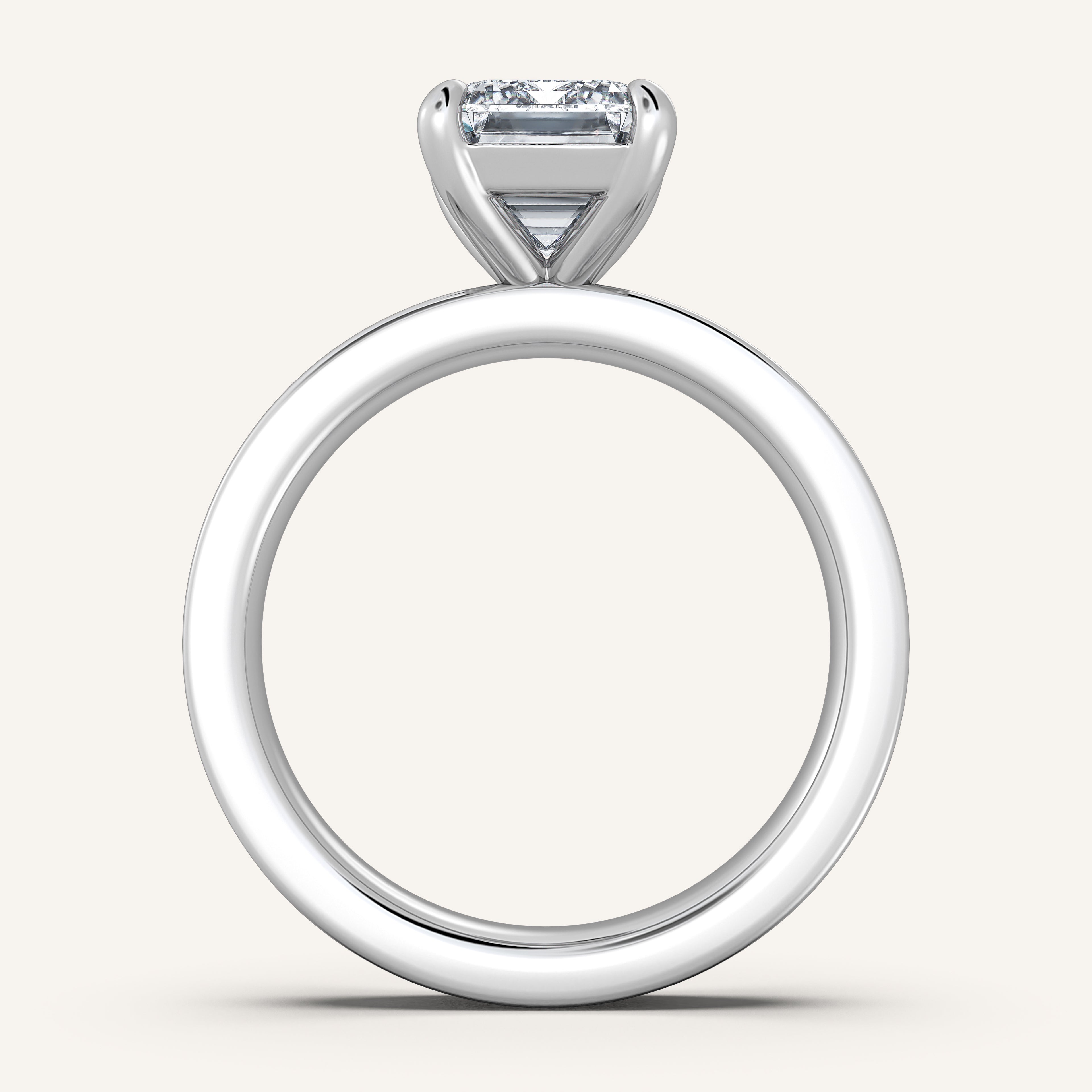 shape: Emerald | metal: White Gold, Platinum | view: 3