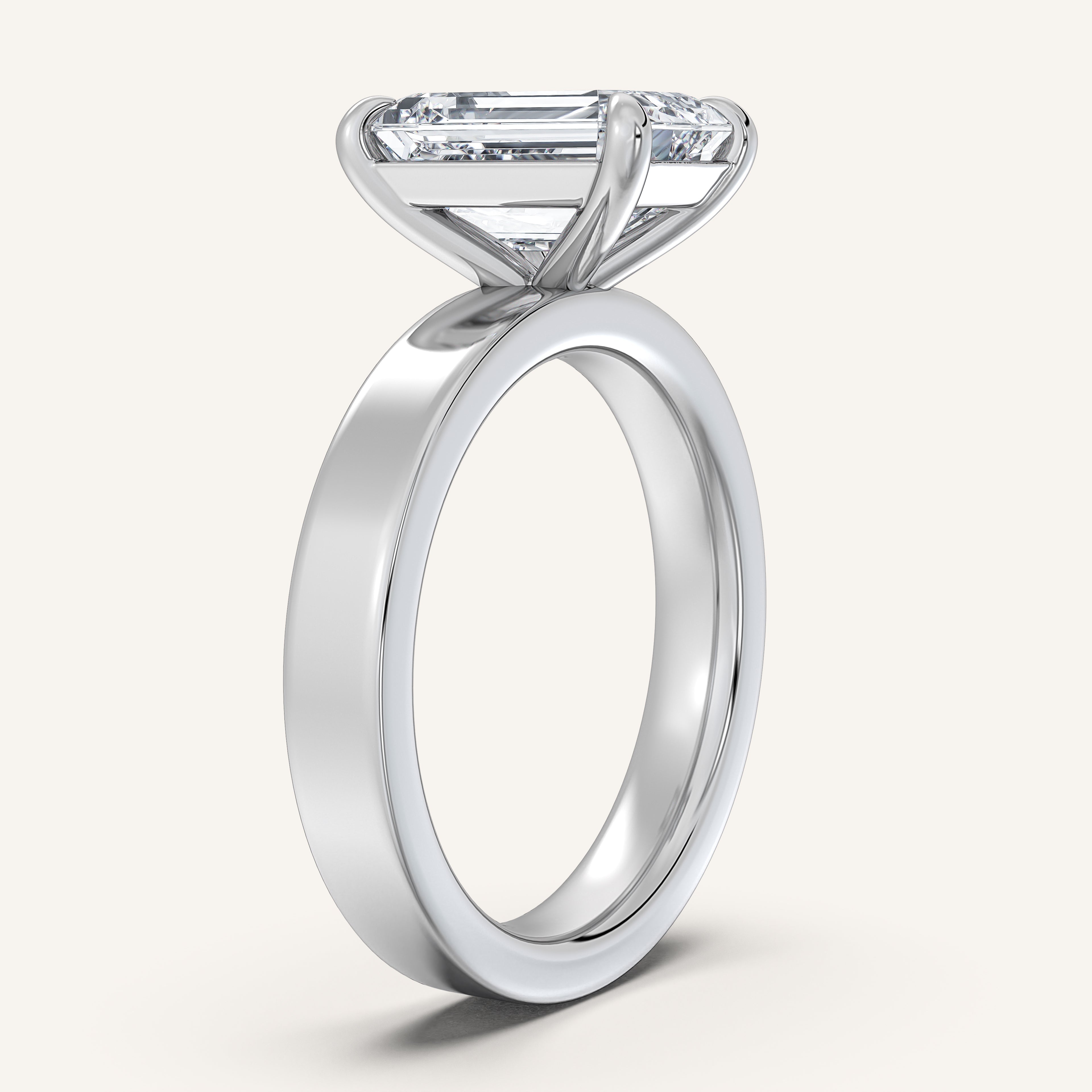 shape: Emerald | metal: White Gold, Platinum | view: 2