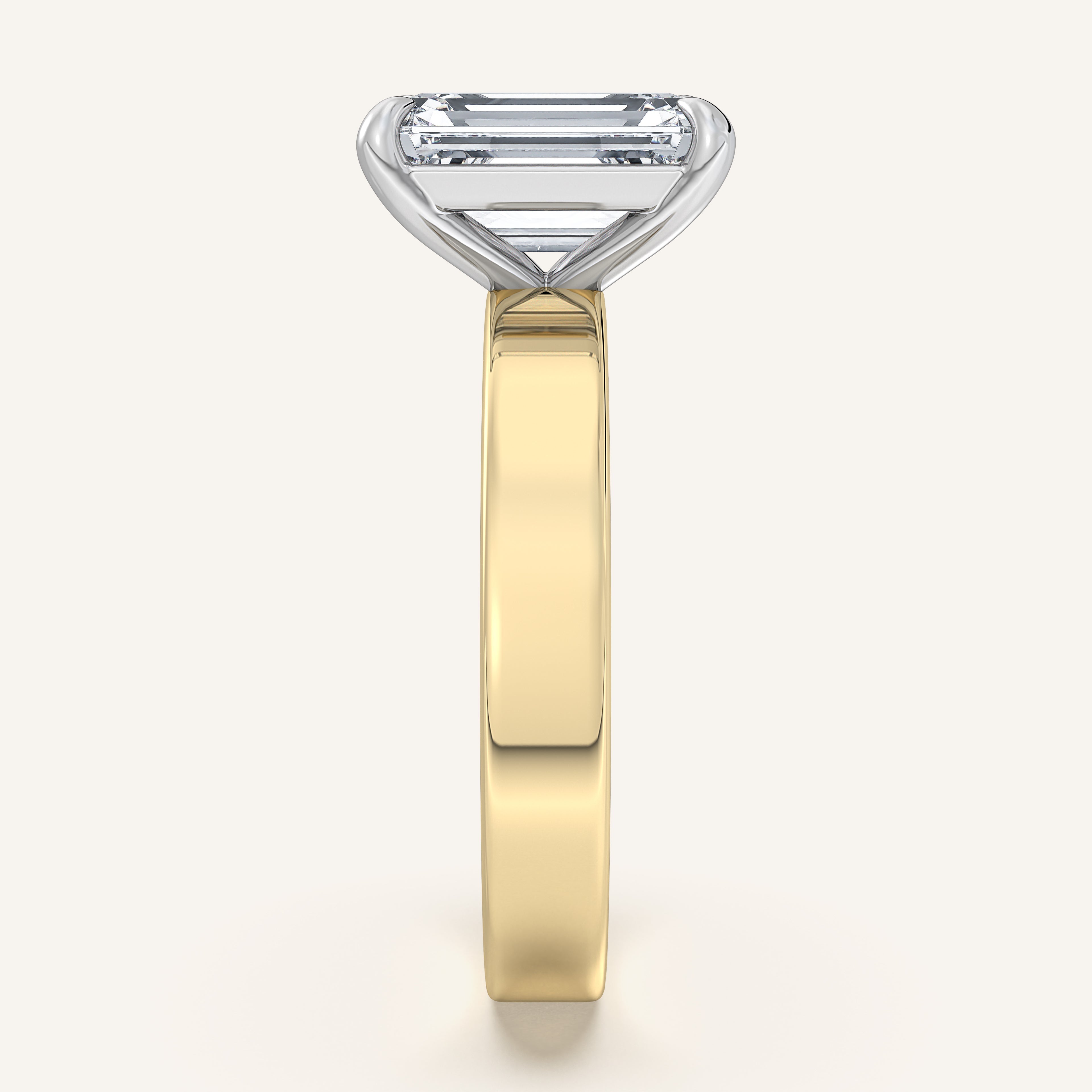 shape: Emerald | metal: Two Tone | view: 4