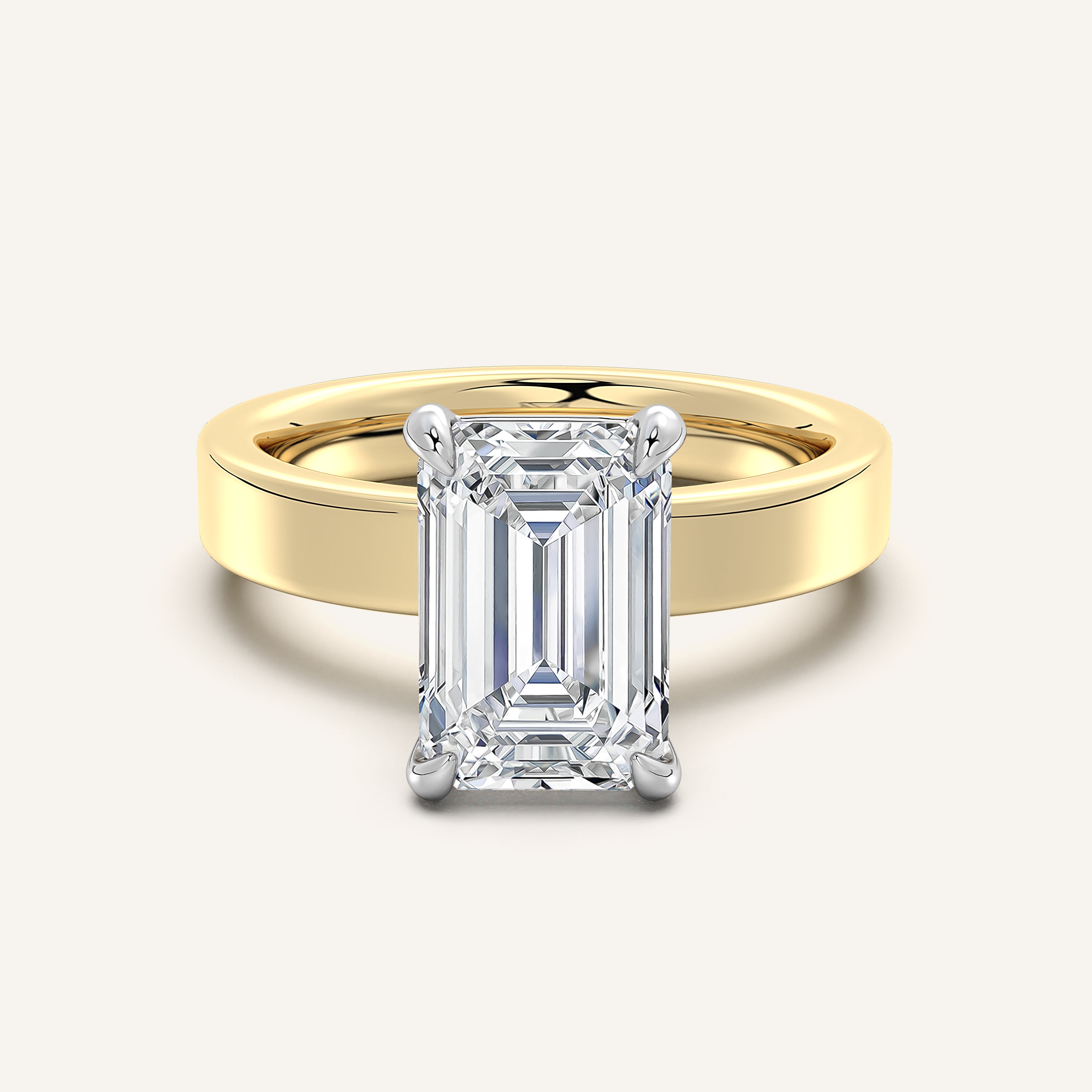 shape: Emerald | metal: Two Tone | view: 1