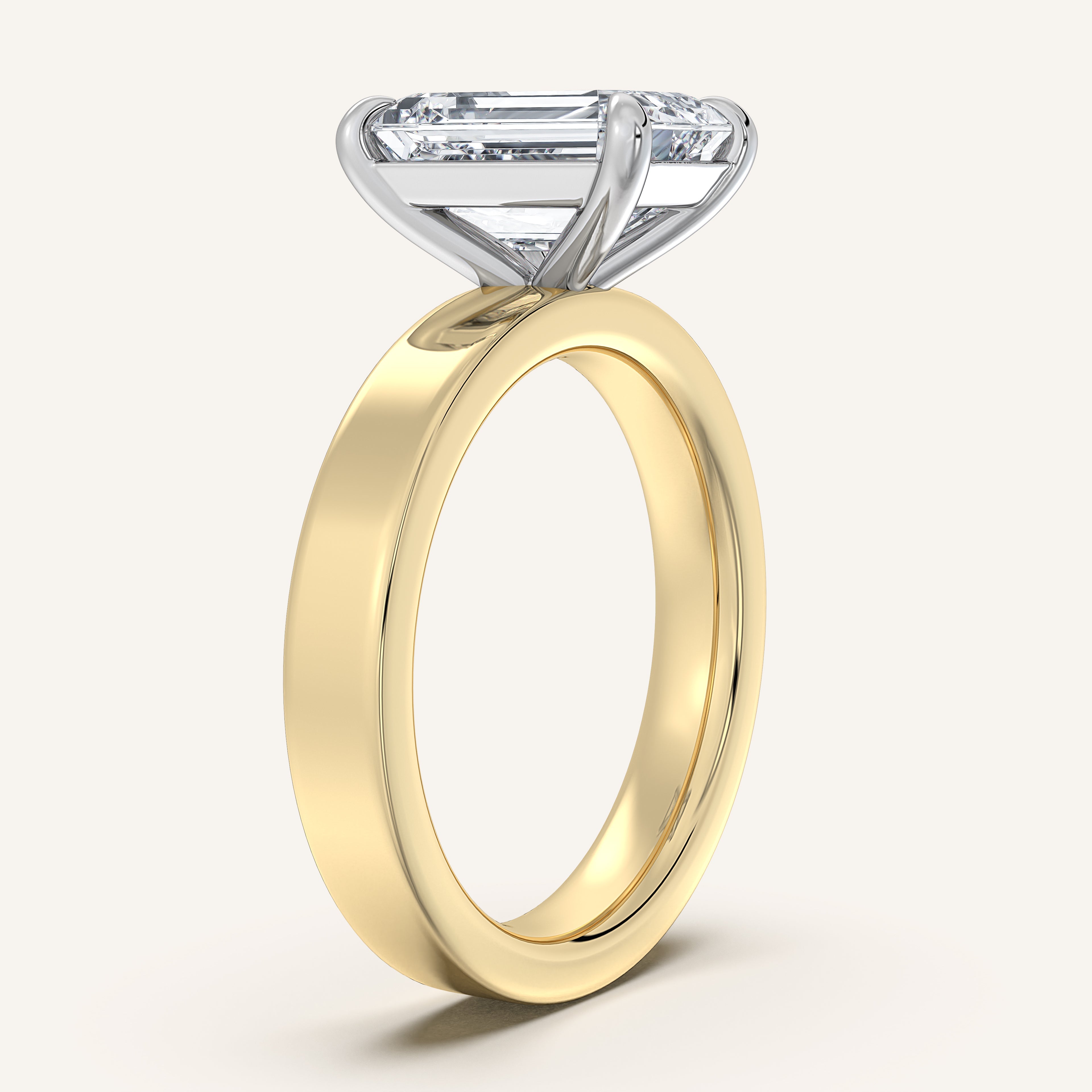 shape: Emerald | metal: Two Tone | view: 2