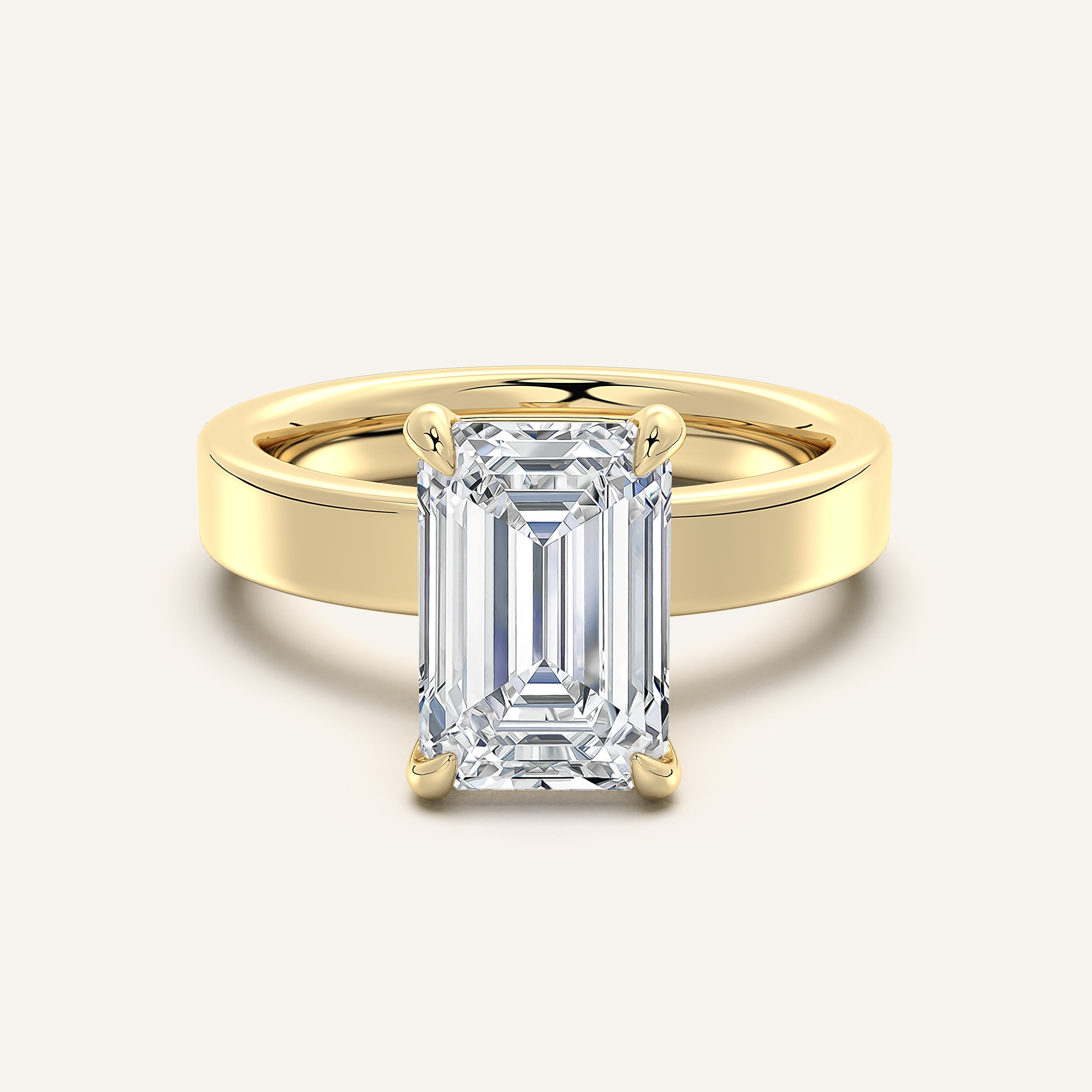 shape: Emerald | metal: Yellow Gold | view: 1