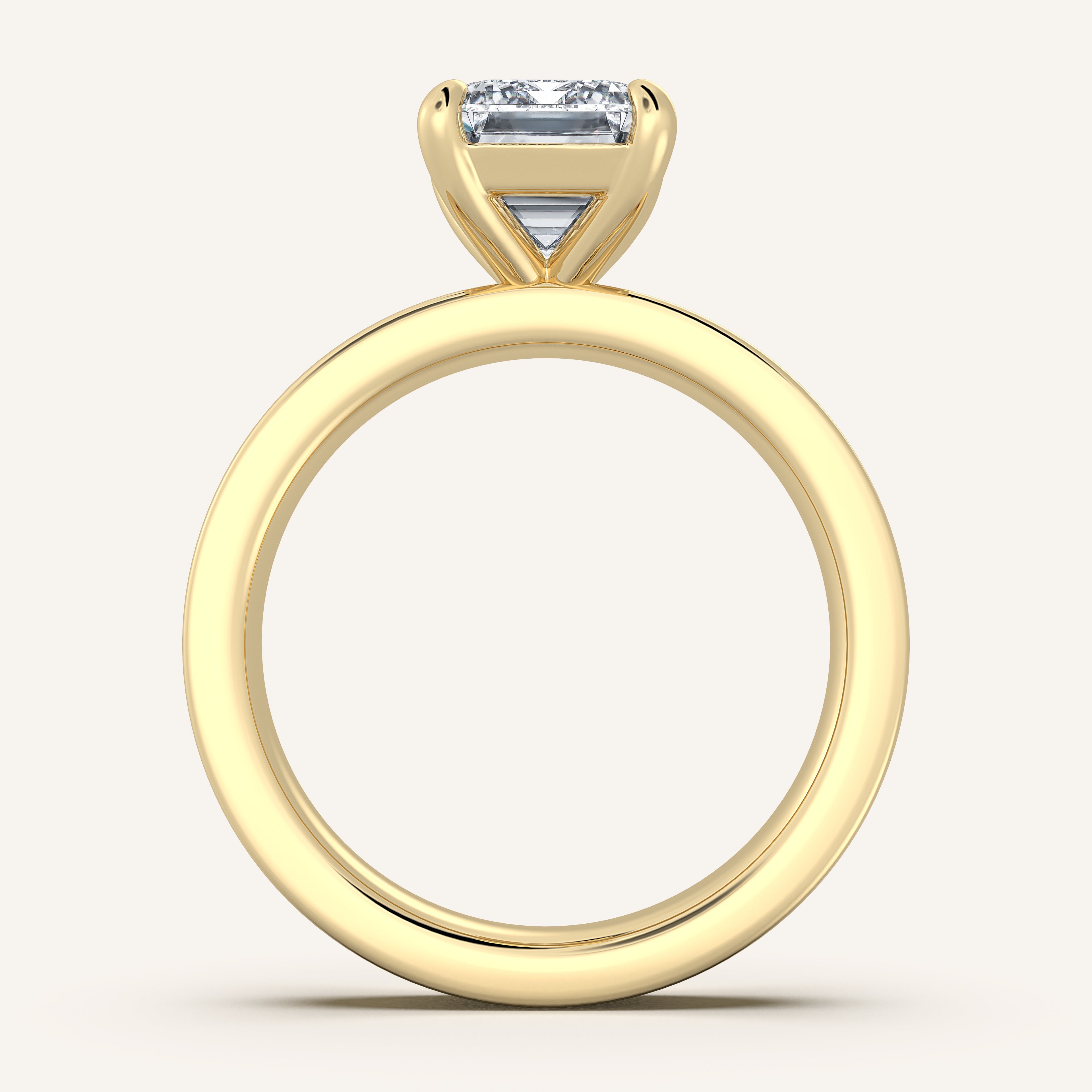 shape: Emerald | metal: Yellow Gold | view: 3