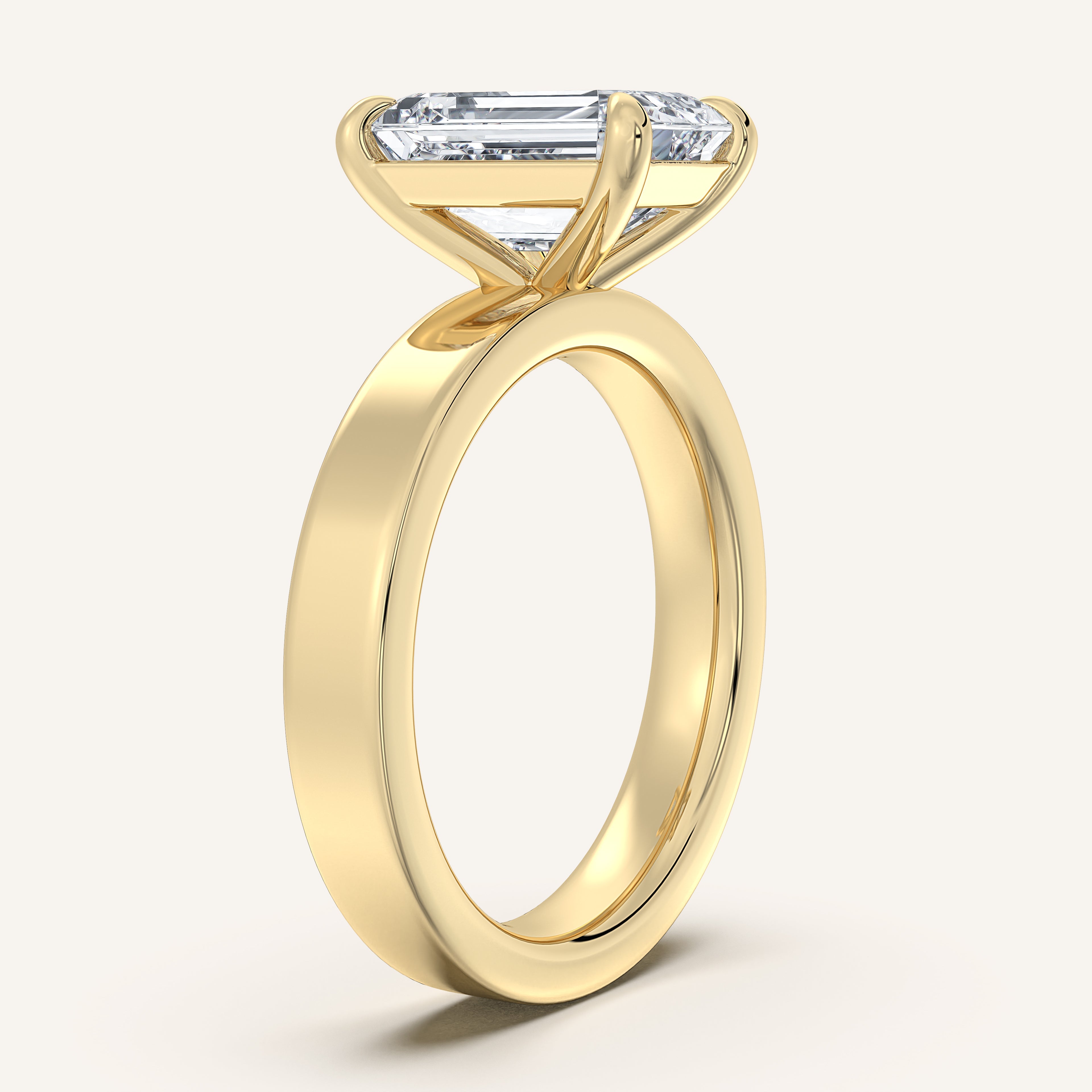 shape: Emerald | metal: Yellow Gold | view: 2