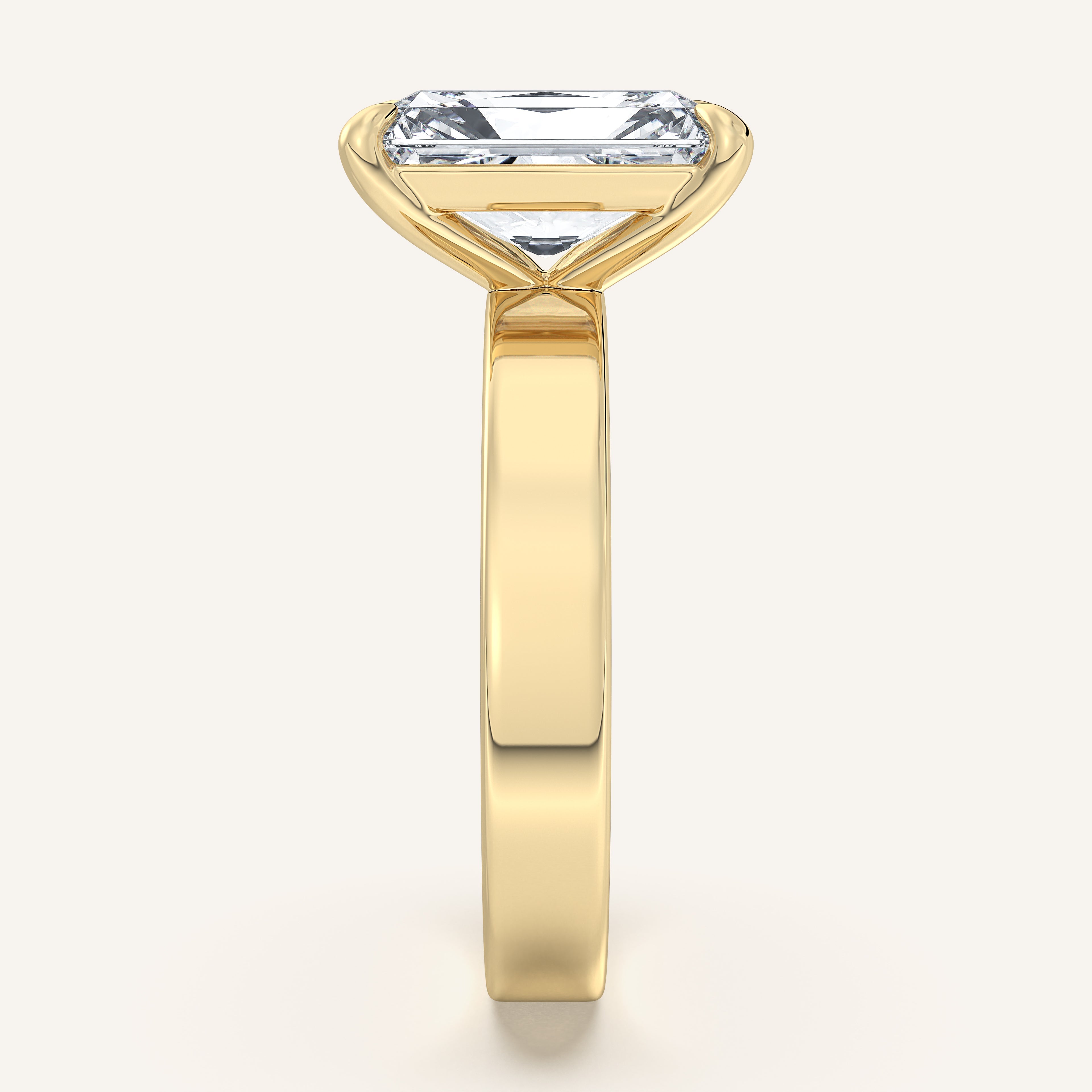 shape: Radiant | metal: Yellow Gold | view: 4