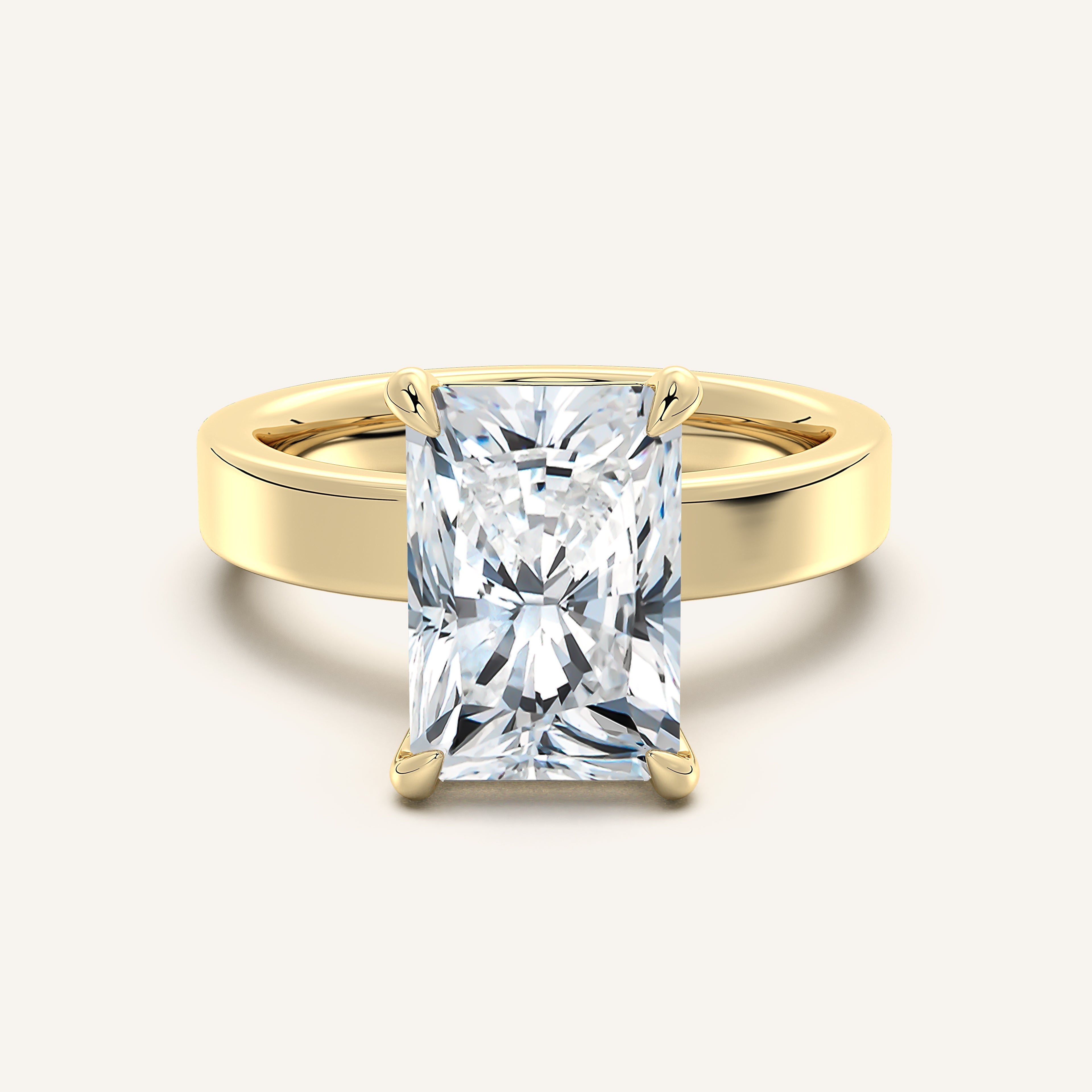 shape: Radiant | metal: Yellow Gold | view: 1