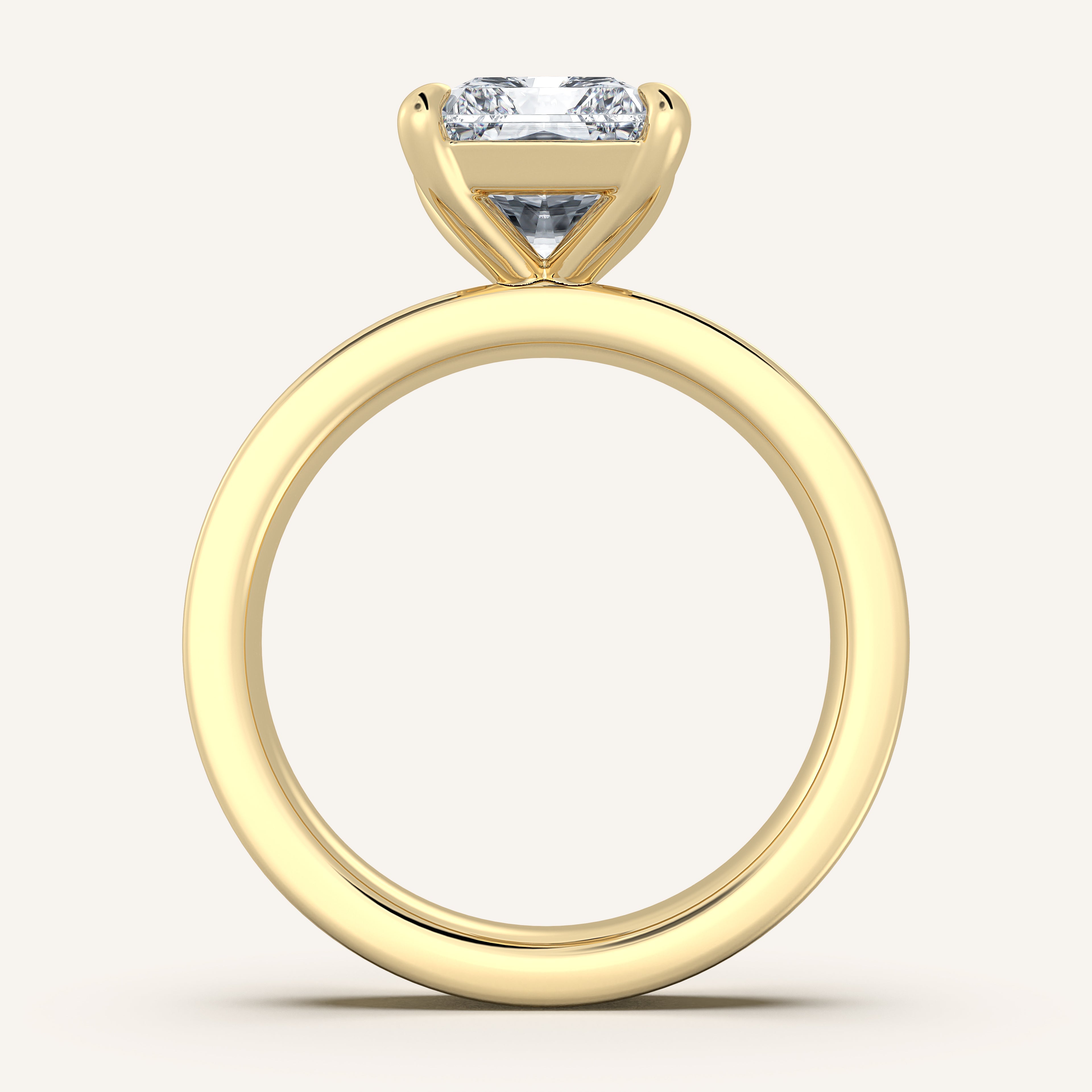 shape: Radiant | metal: Yellow Gold | view: 3