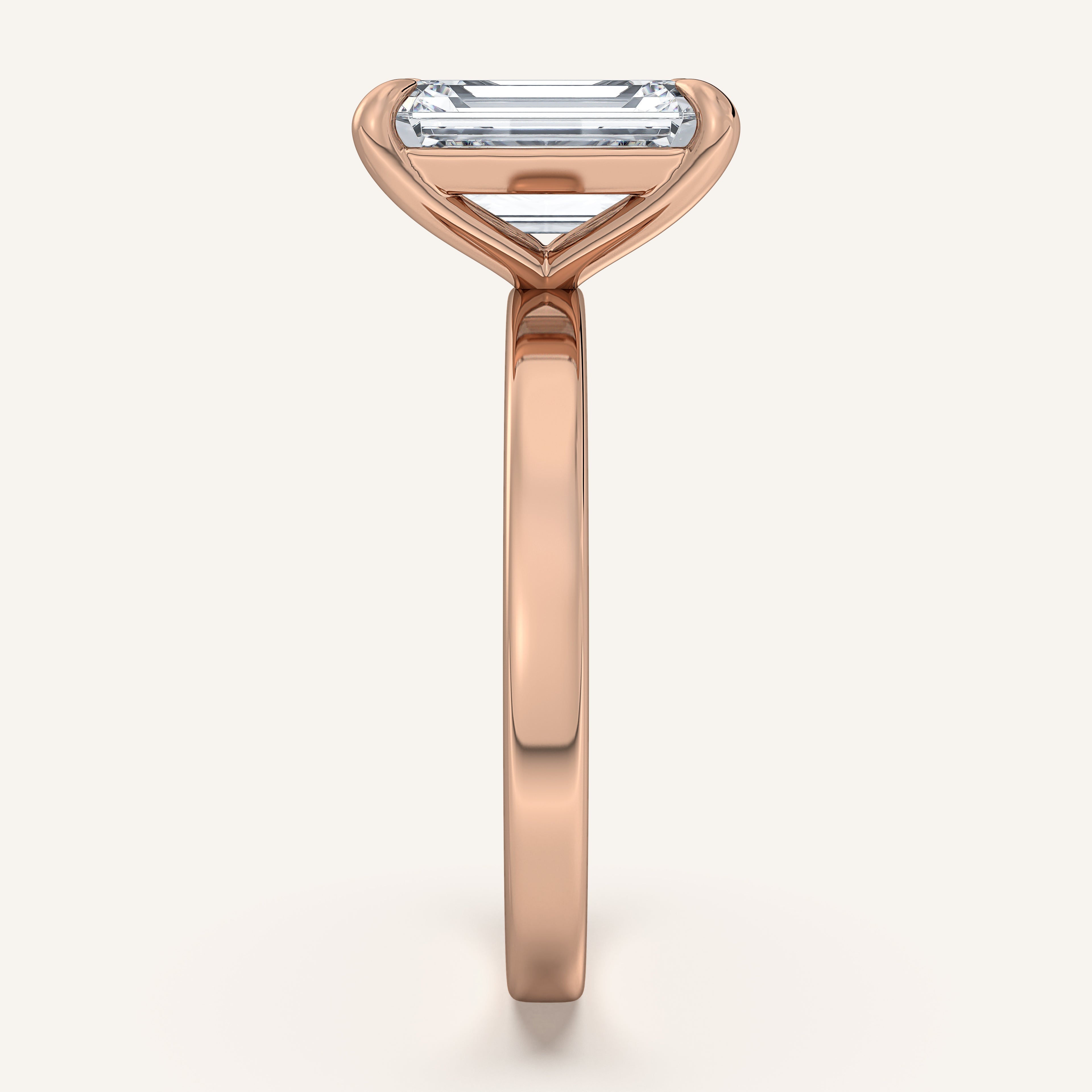 shape: Emerald | metal: Rose Gold | view: 4