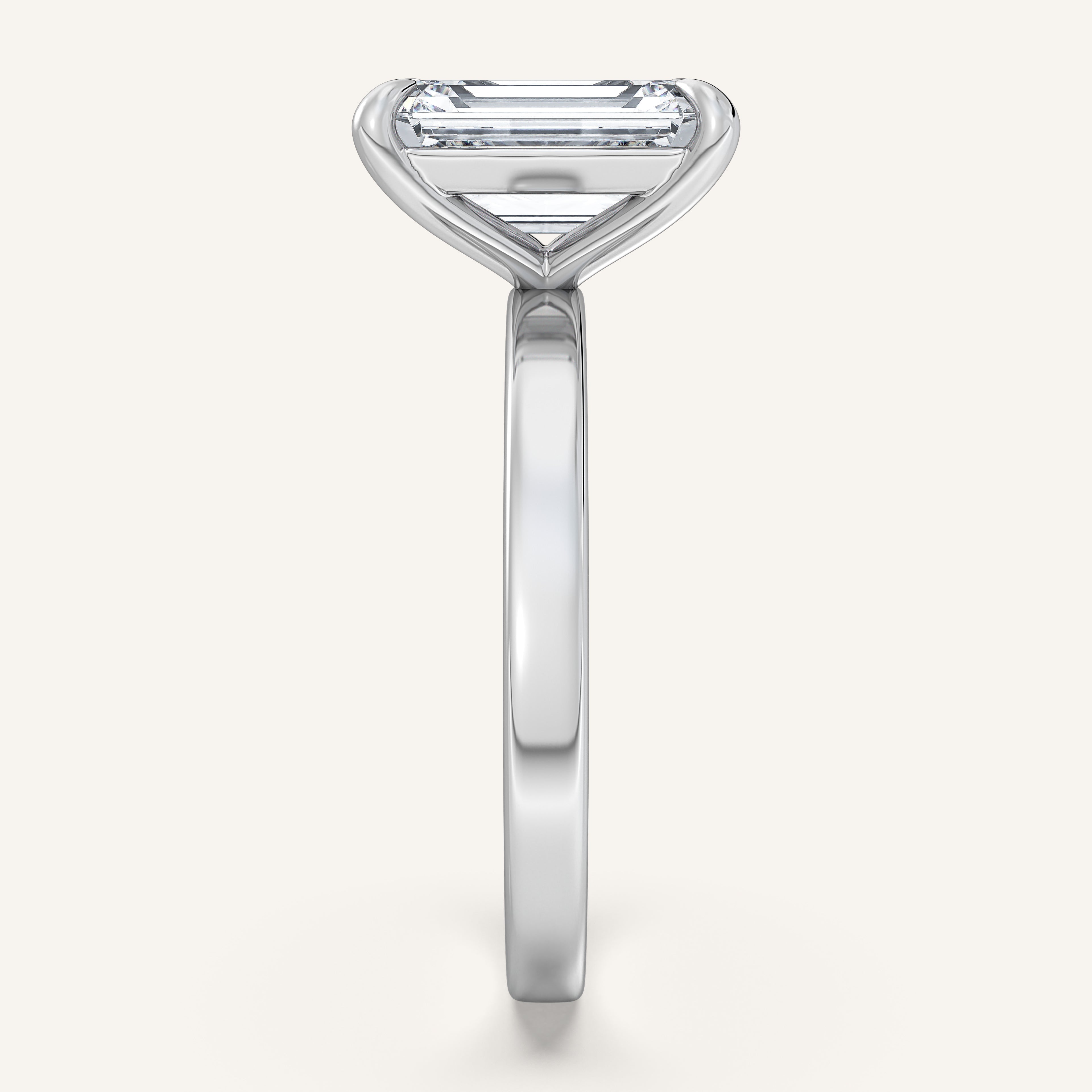 shape: Emerald | metal: White Gold, Platinum | view: 4