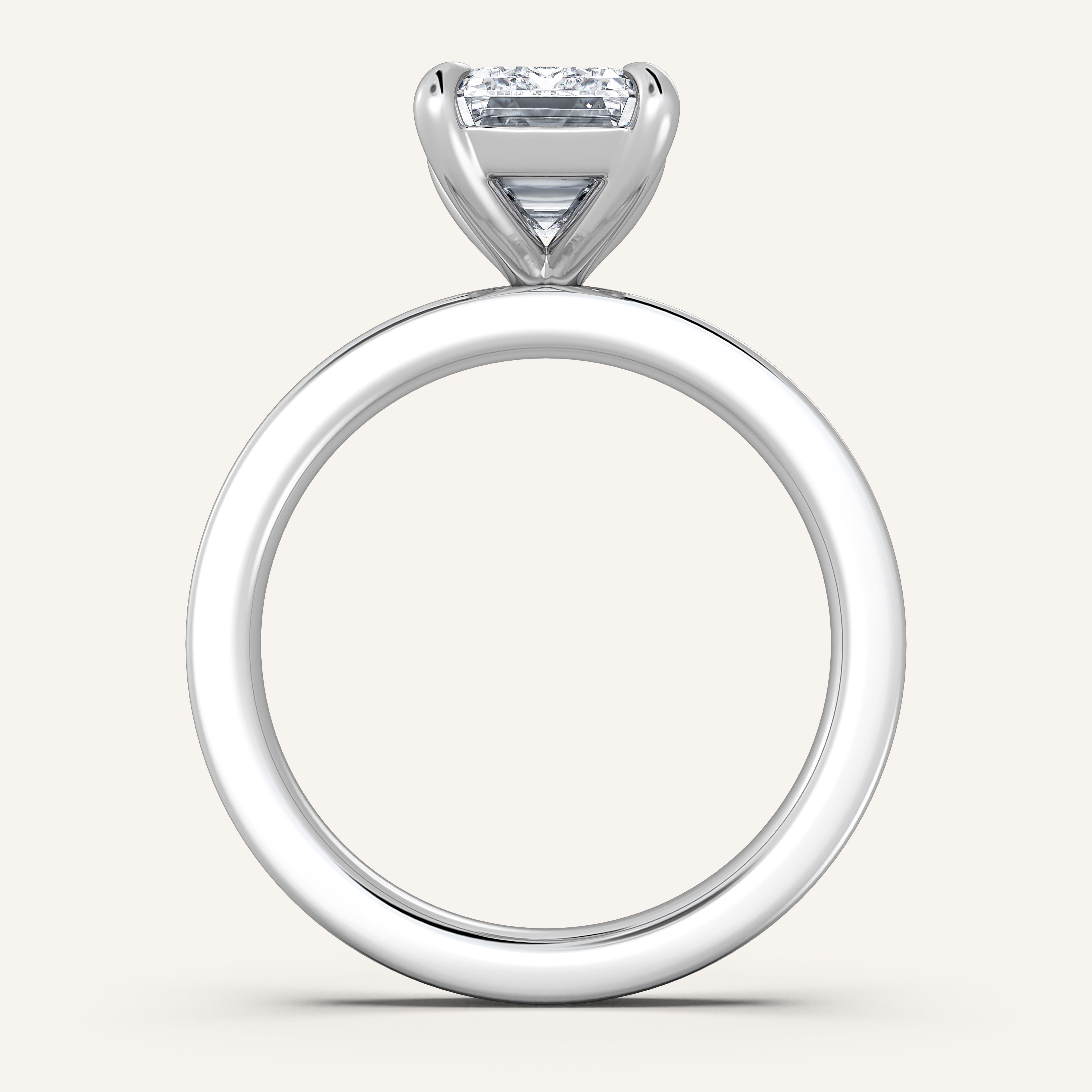 shape: Emerald | metal: White Gold, Platinum | view: 3