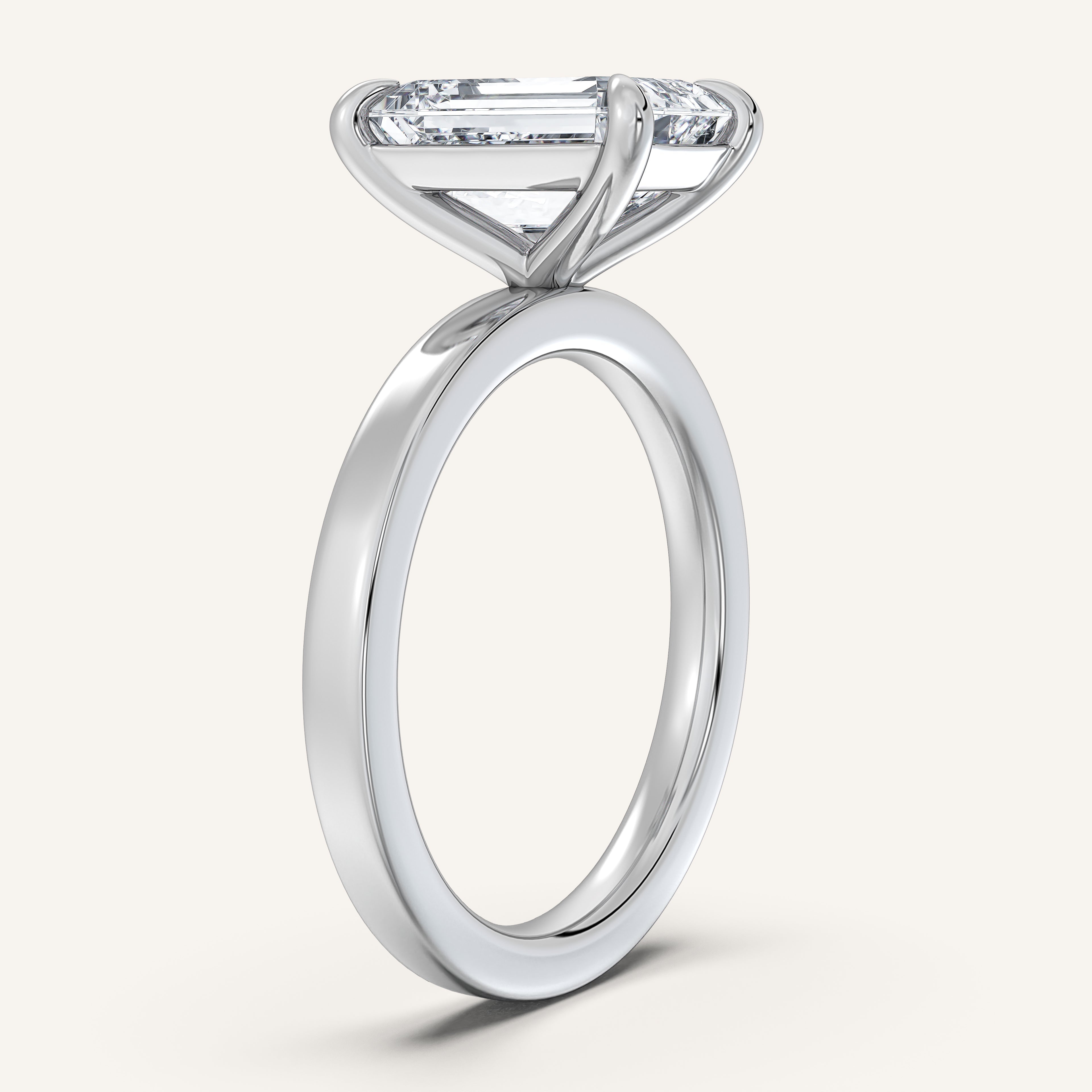 shape: Emerald | metal: White Gold, Platinum | view: 2