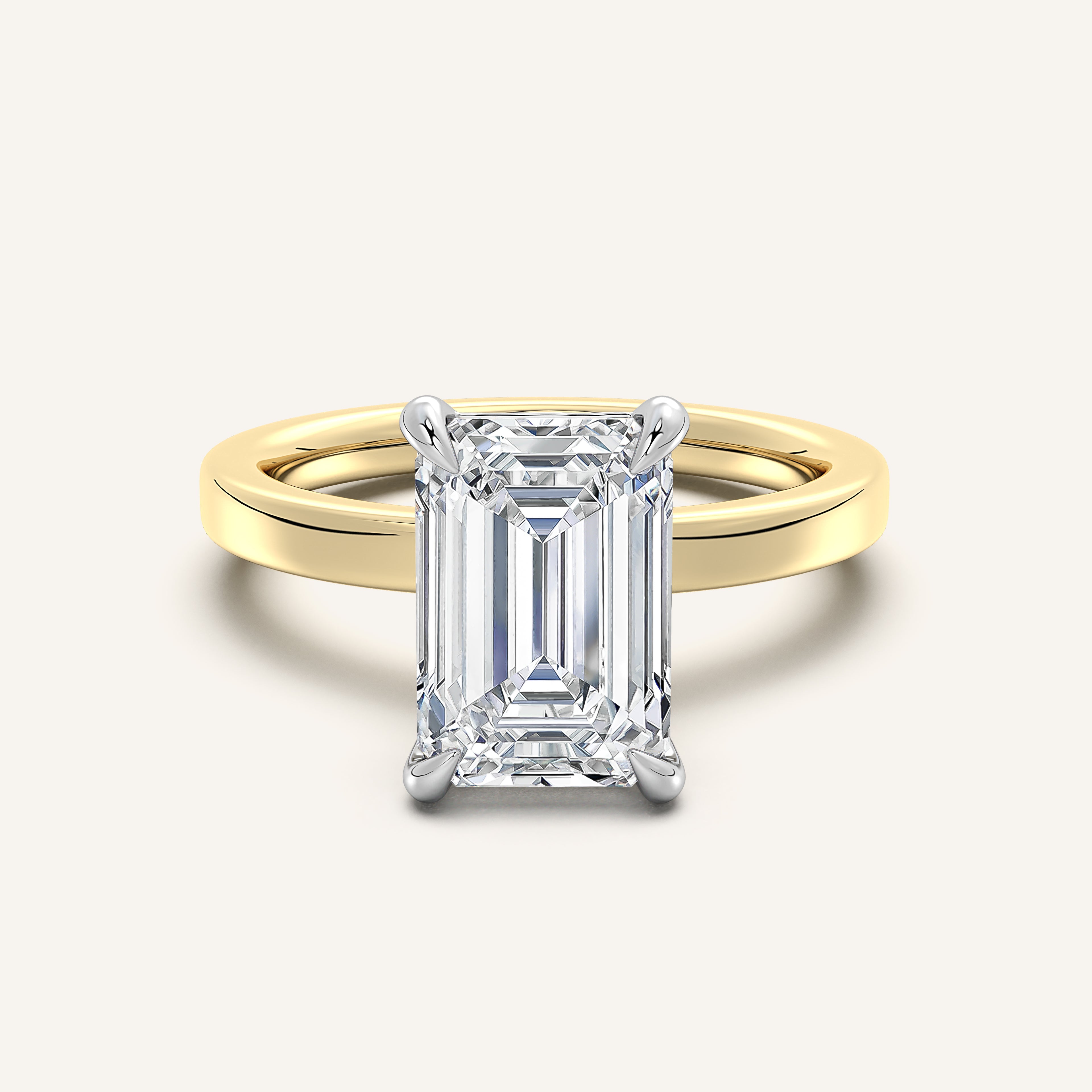 shape: Emerald | metal: Two Tone | view: 1
