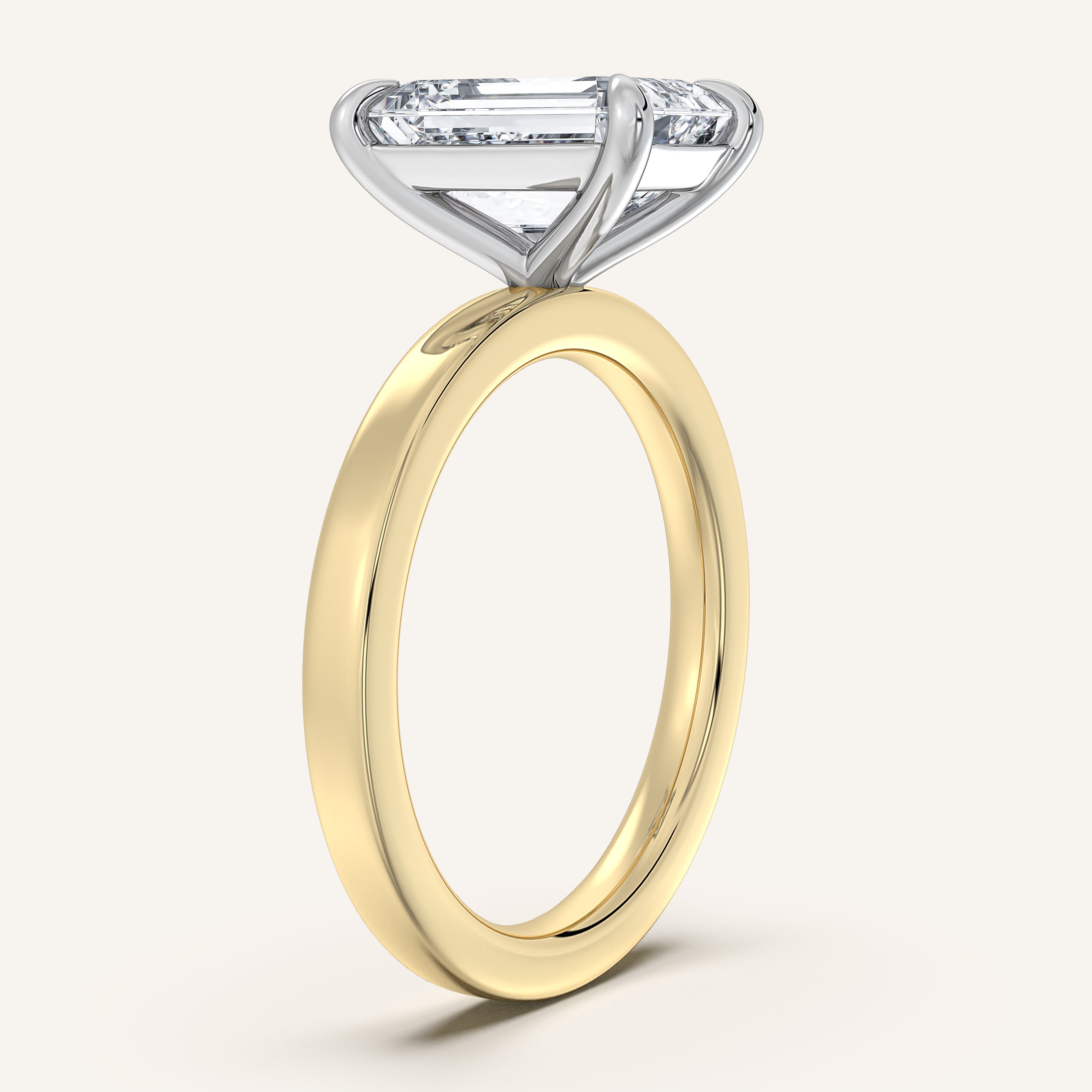 shape: Emerald | metal: Two Tone | view: 2