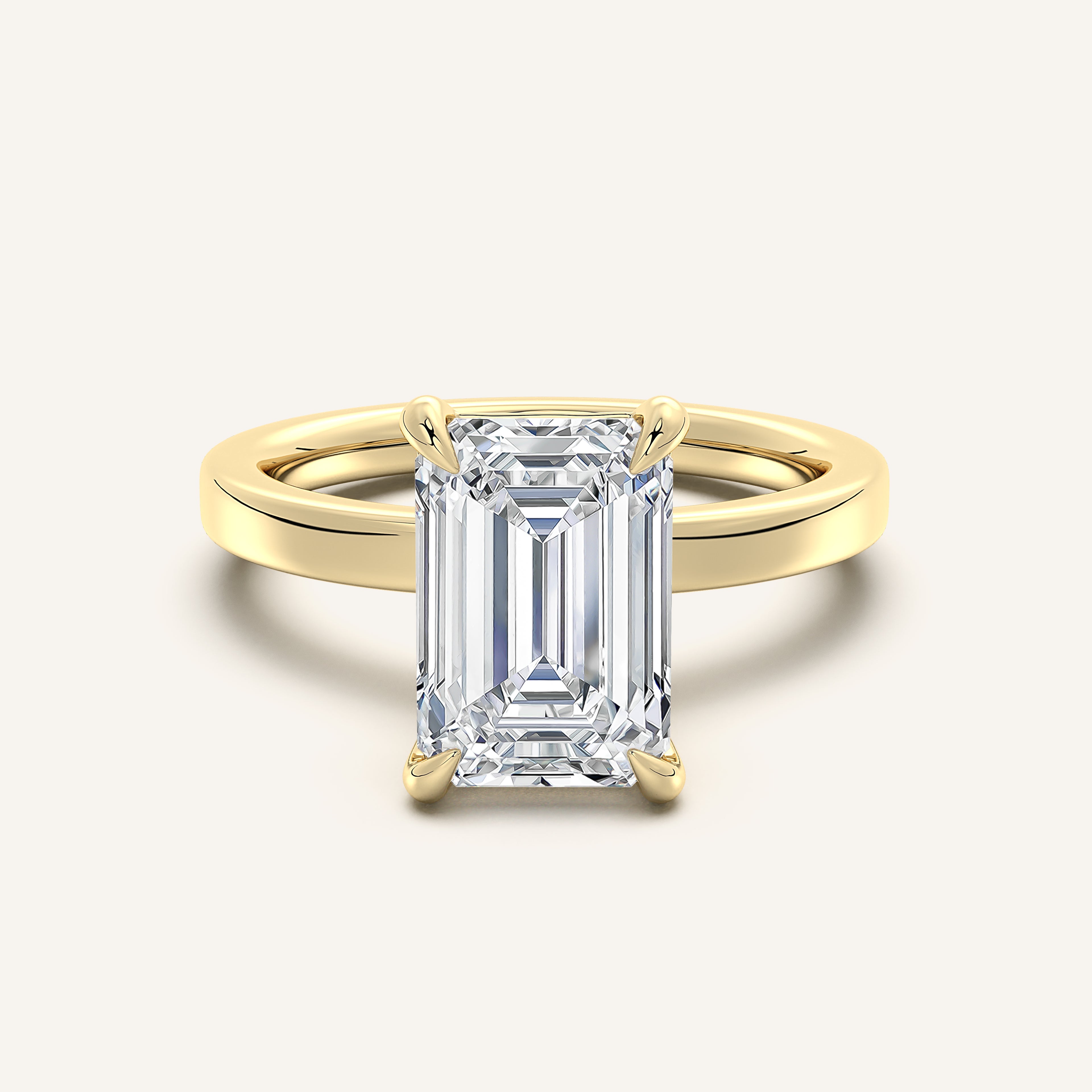 shape: Emerald | metal: Yellow Gold | view: 1