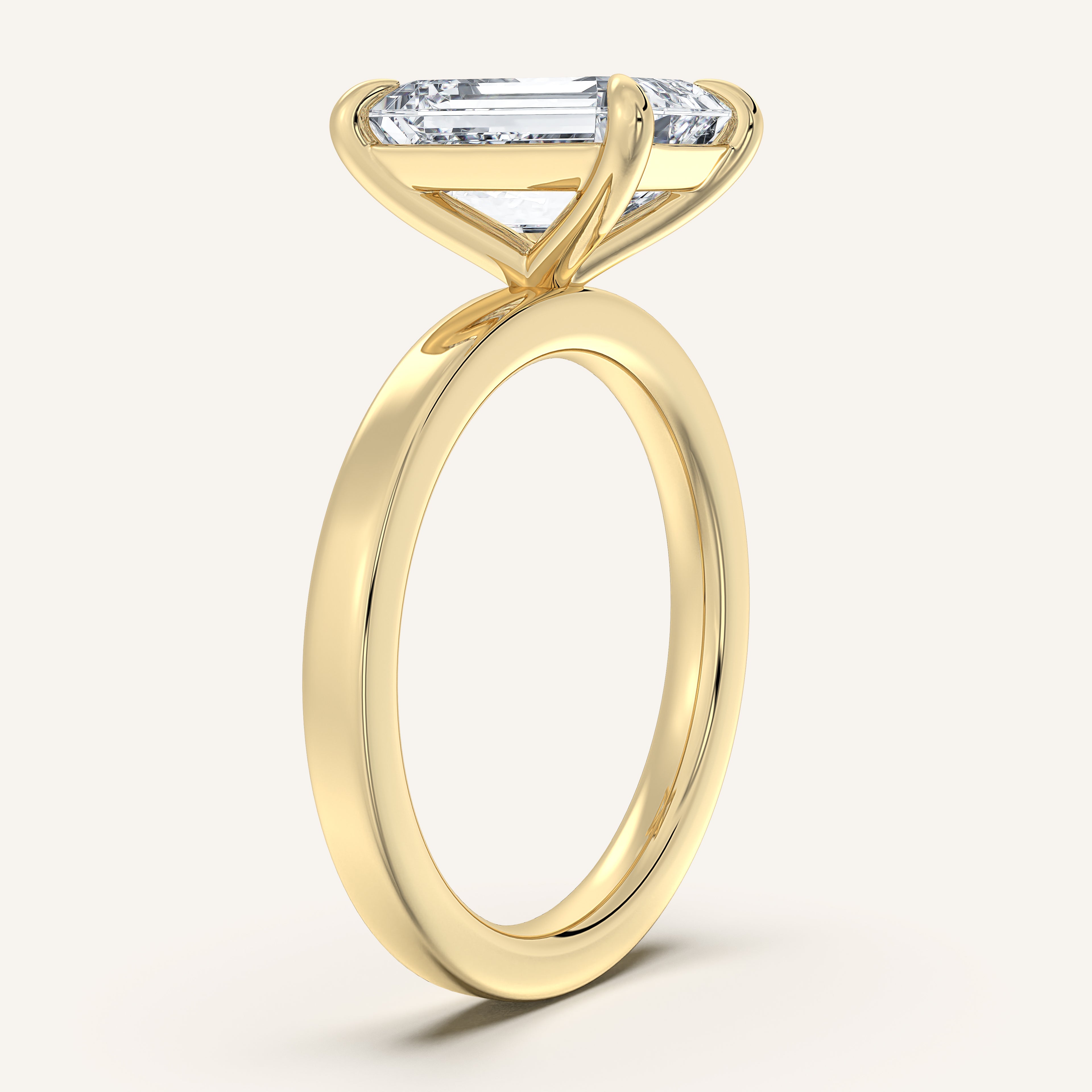 shape: Emerald | metal: Yellow Gold | view: 2