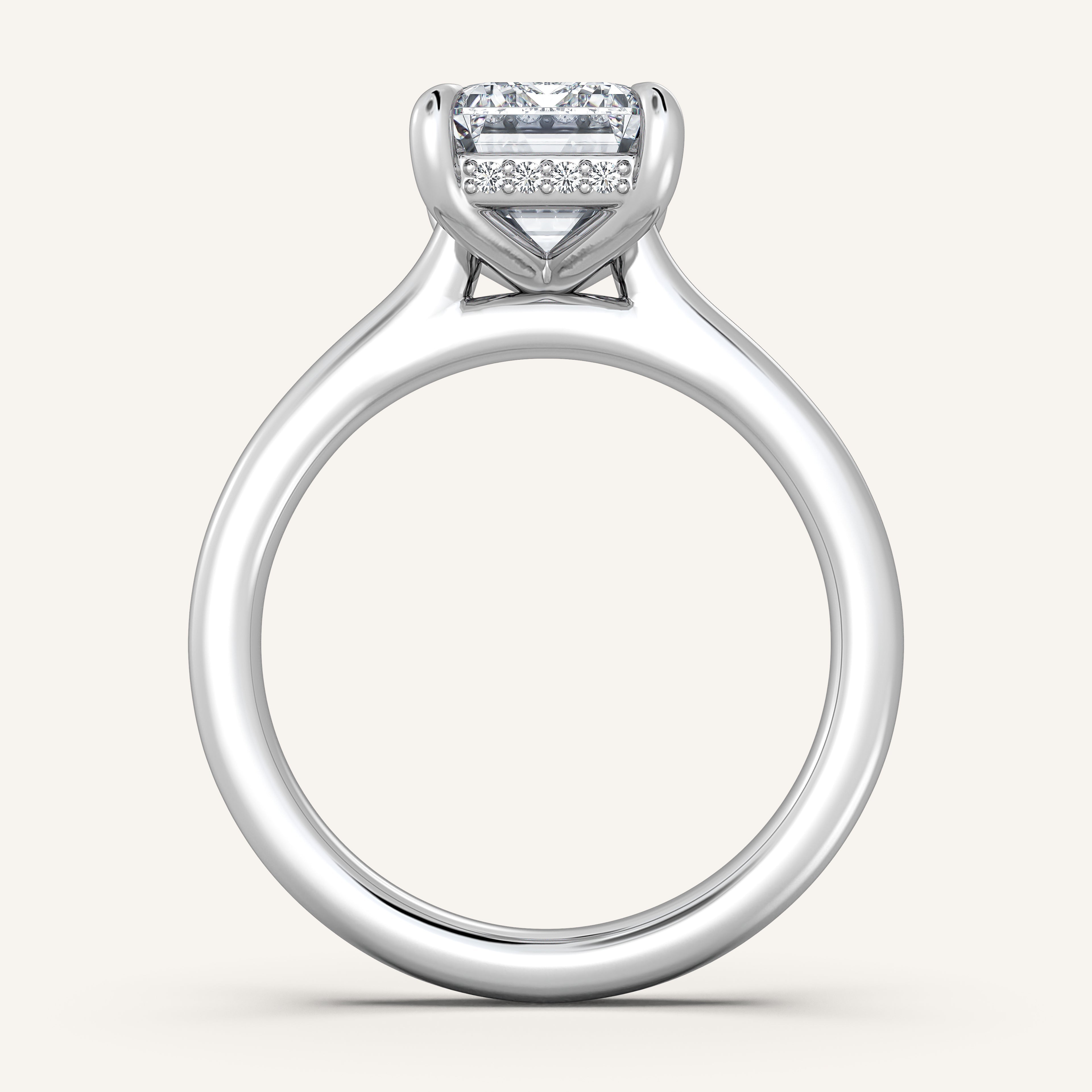 shape: Emerald | metal: White Gold, Platinum | view: 3
