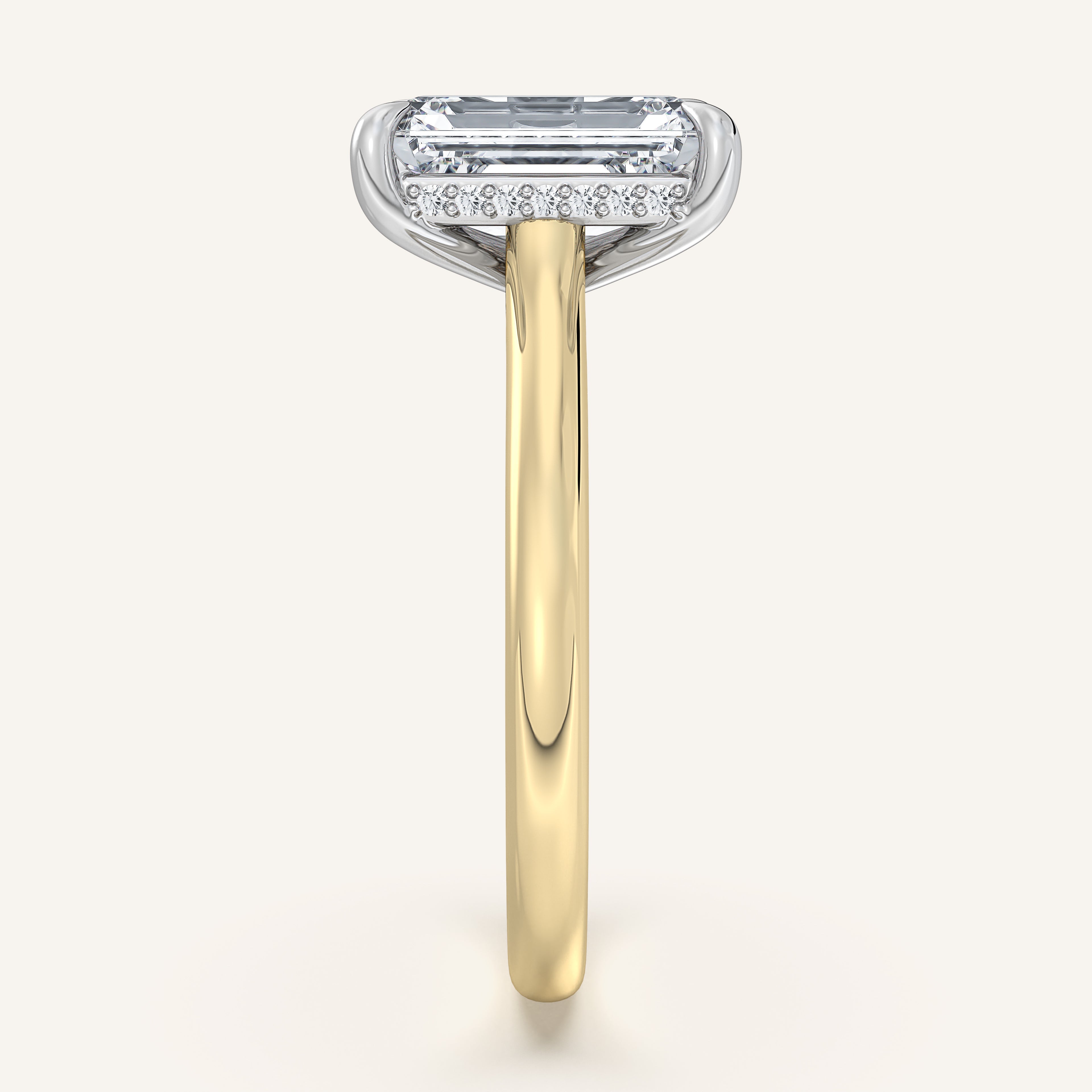 shape: Emerald | metal: Two Tone | view: 4