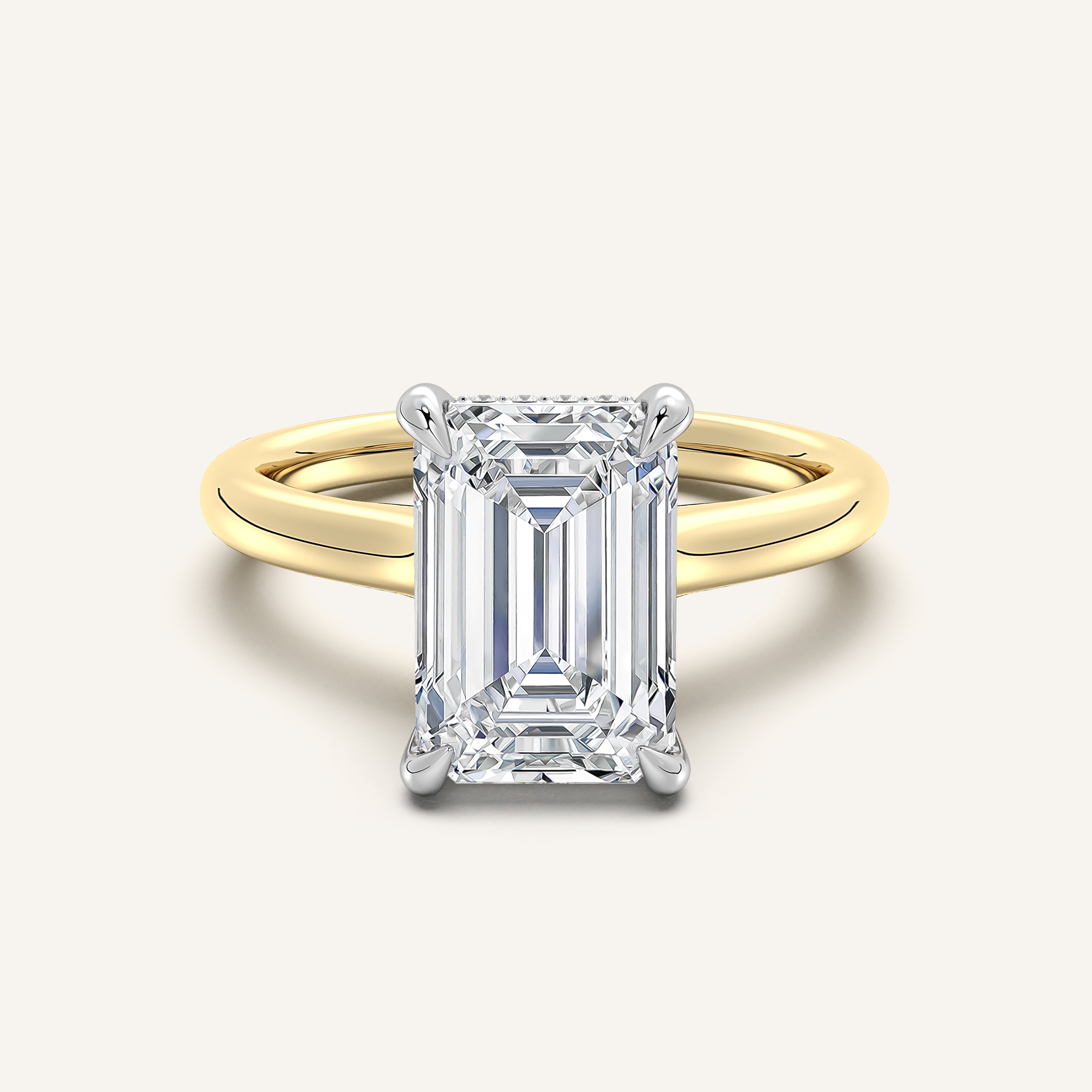 shape: Emerald | metal: Two Tone | view: 1