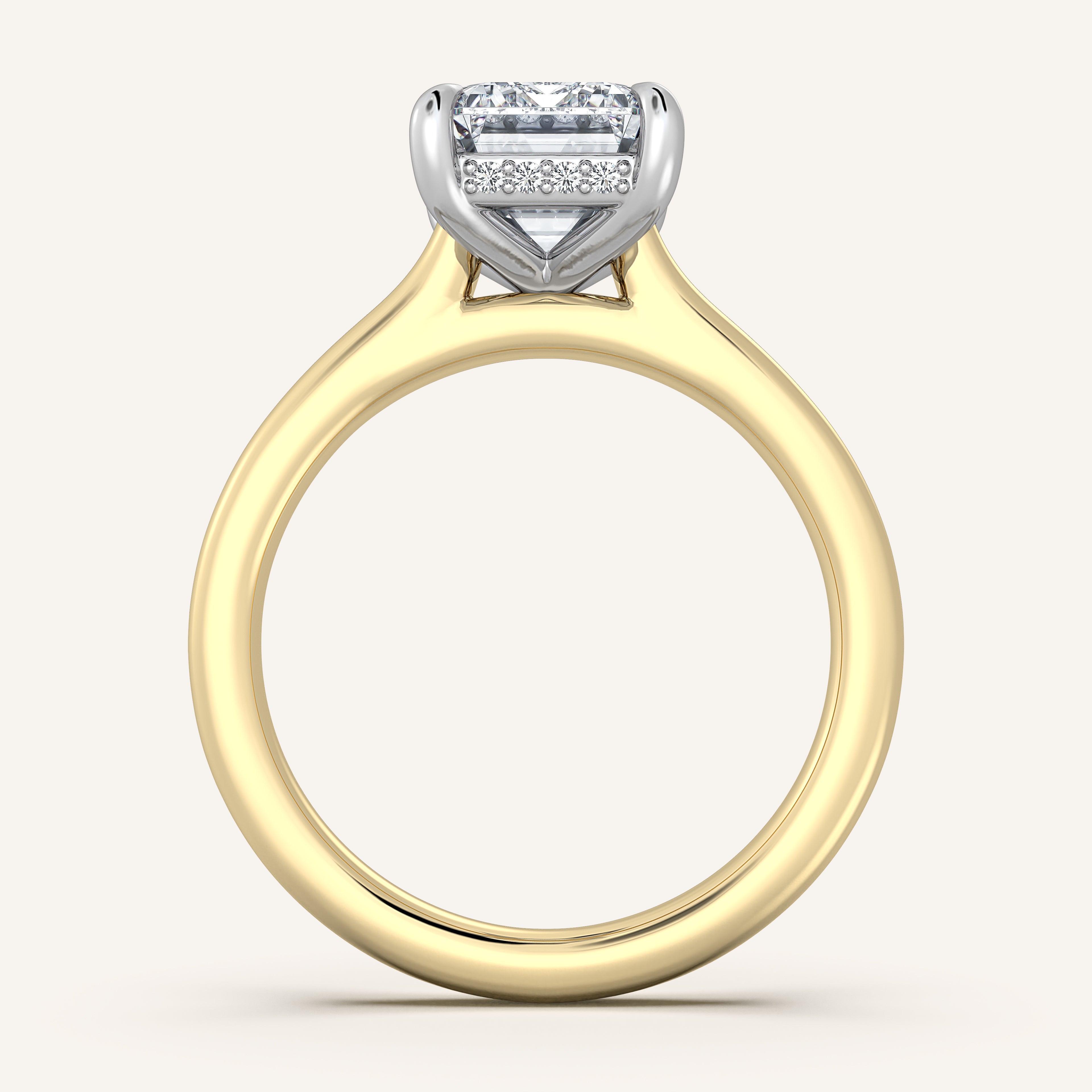 shape: Emerald | metal: Two Tone | view: 3