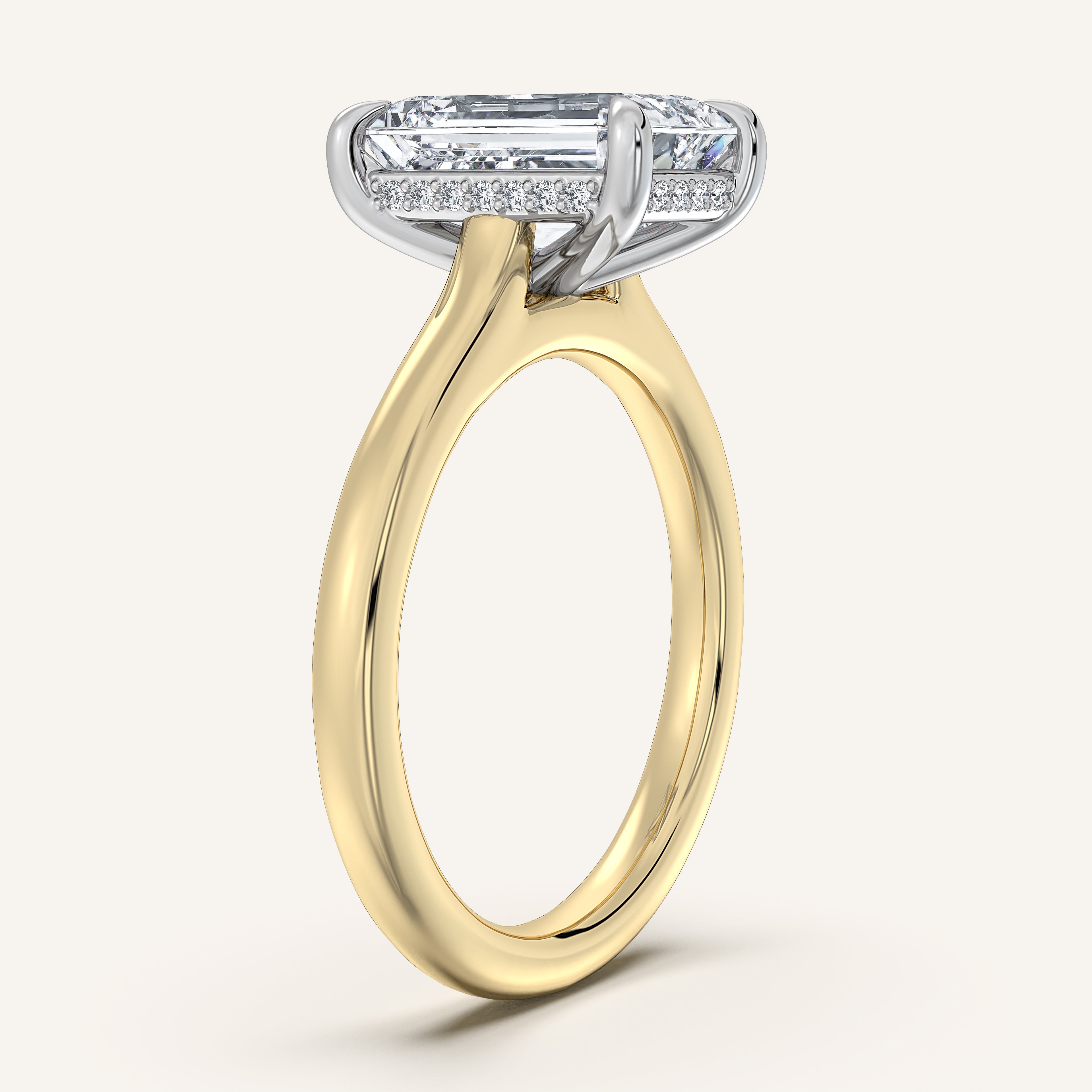 shape: Emerald | metal: Two Tone | view: 2