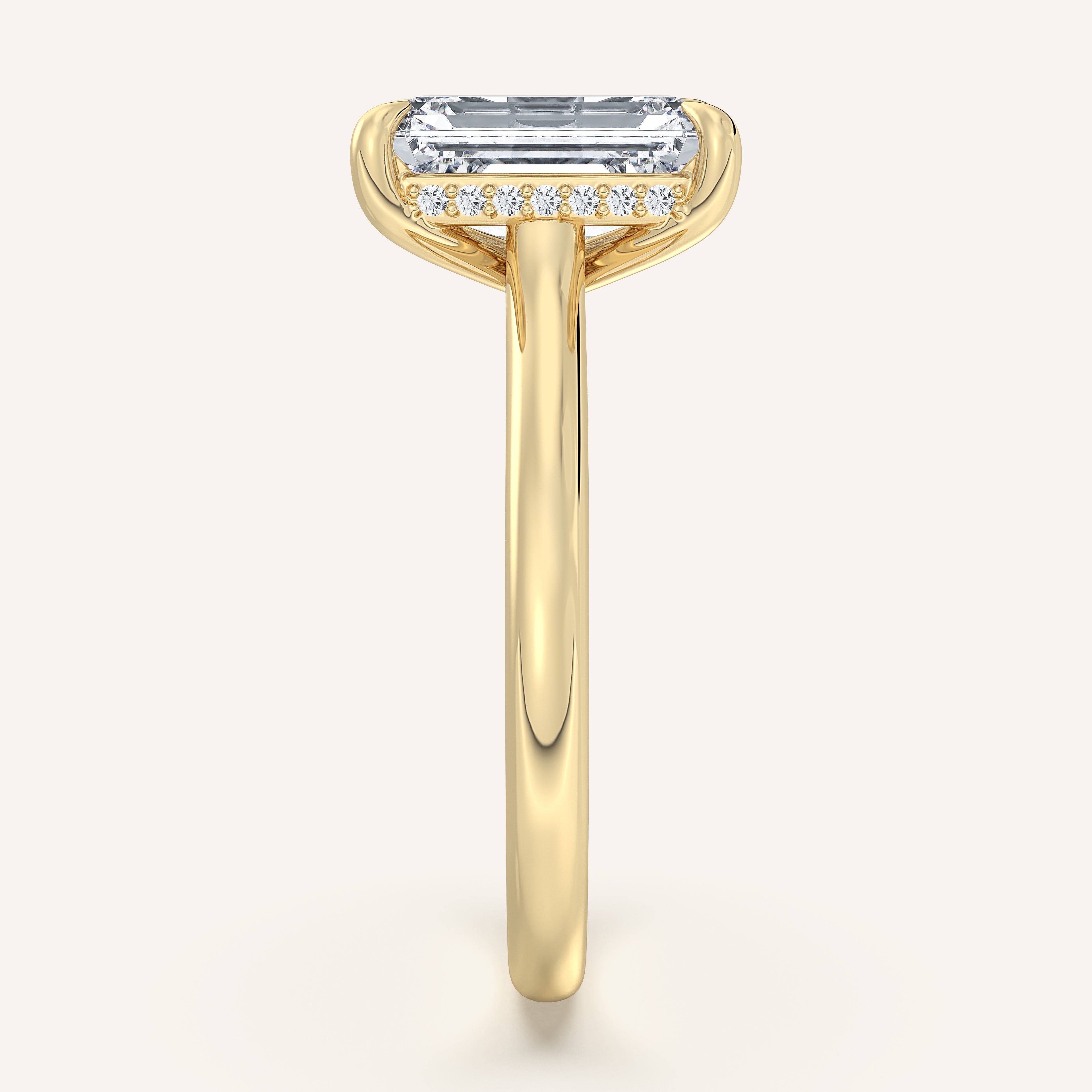 shape: Emerald | metal: Yellow Gold | view: 4