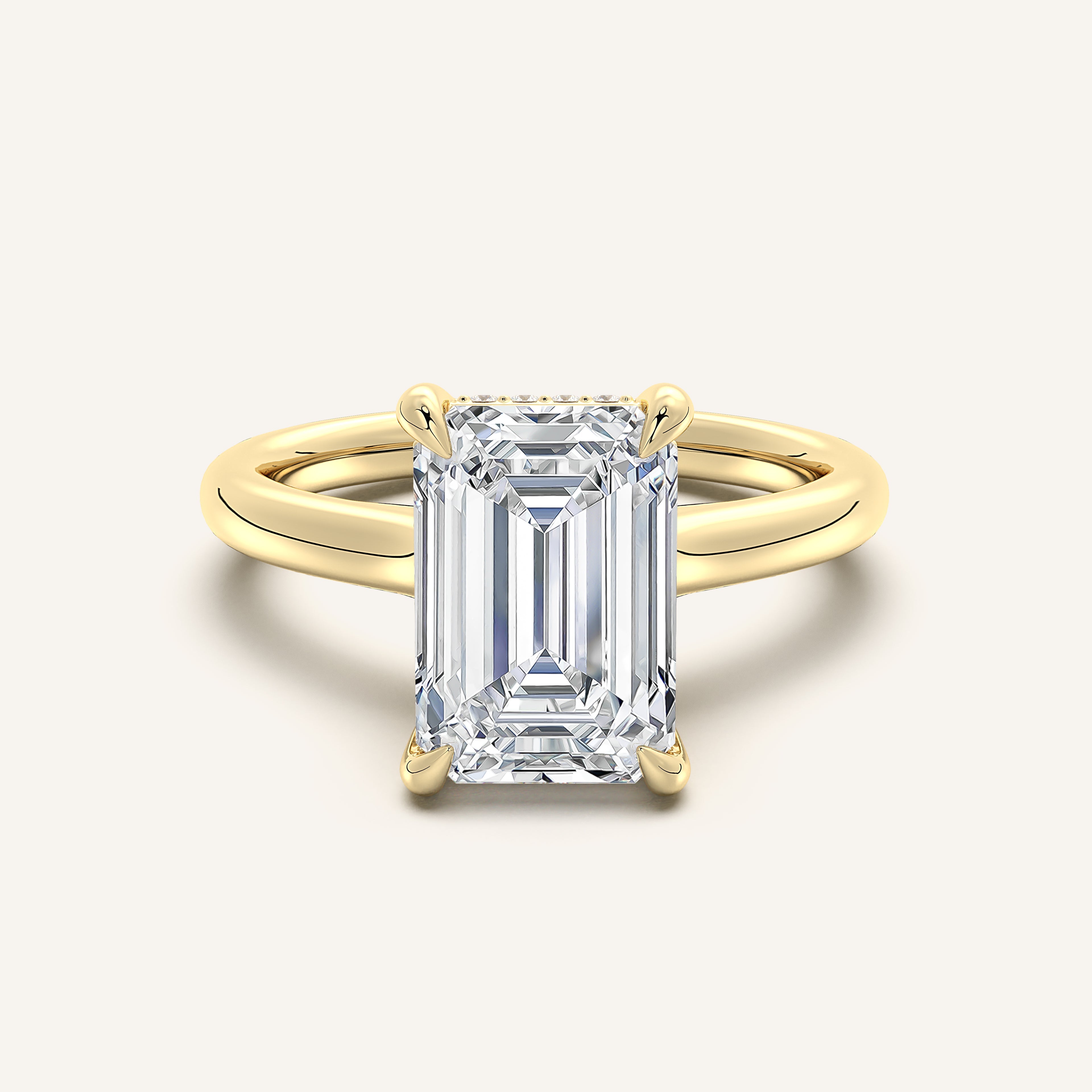 shape: Emerald | metal: Yellow Gold | view: 1