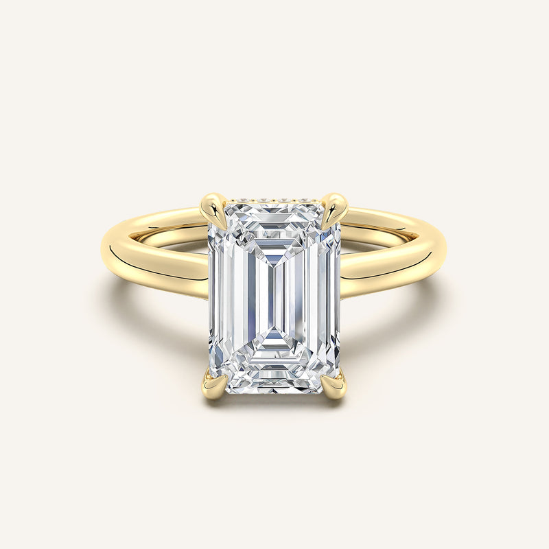 shape: Emerald | metal: Yellow Gold | view: 1