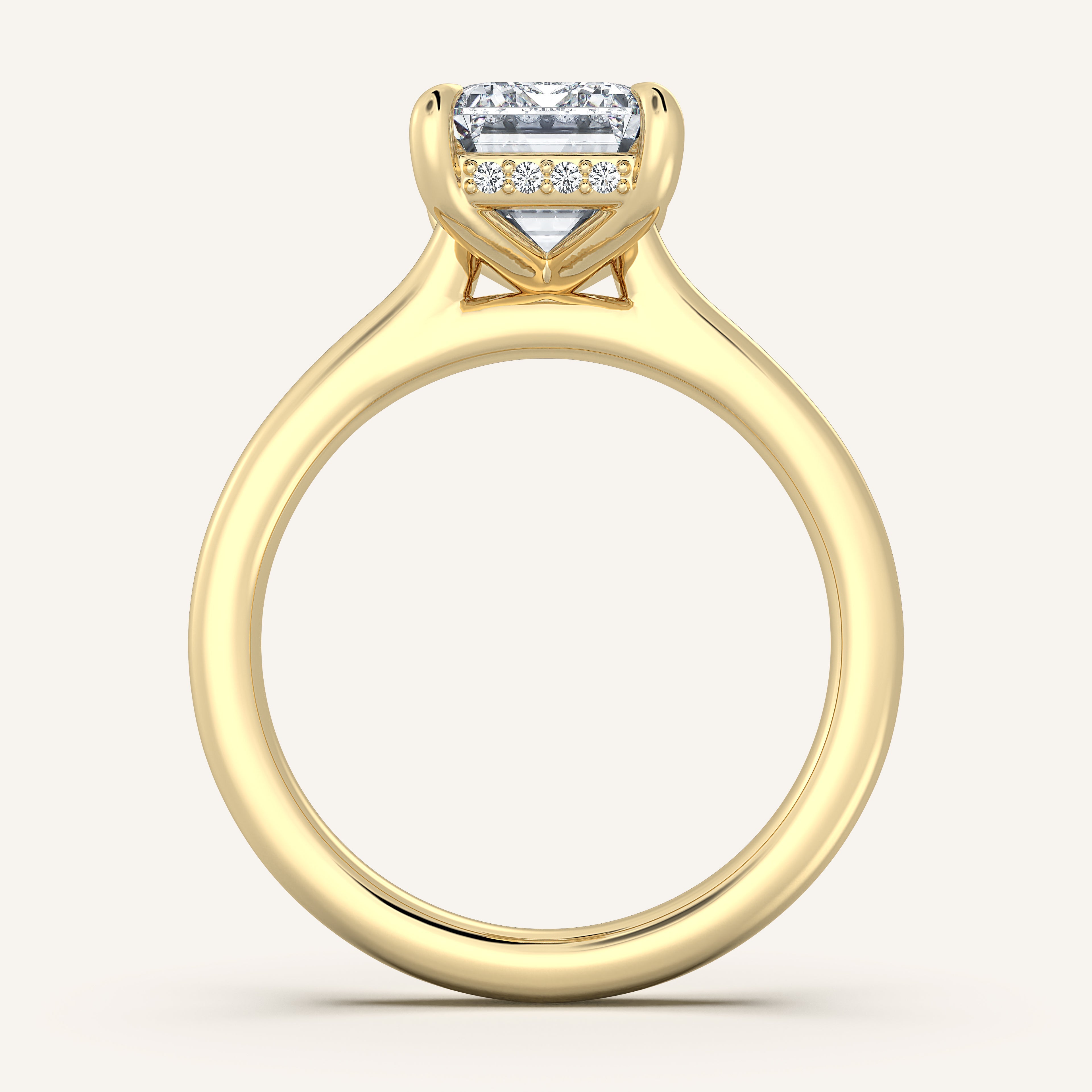 shape: Emerald | metal: Yellow Gold | view: 3