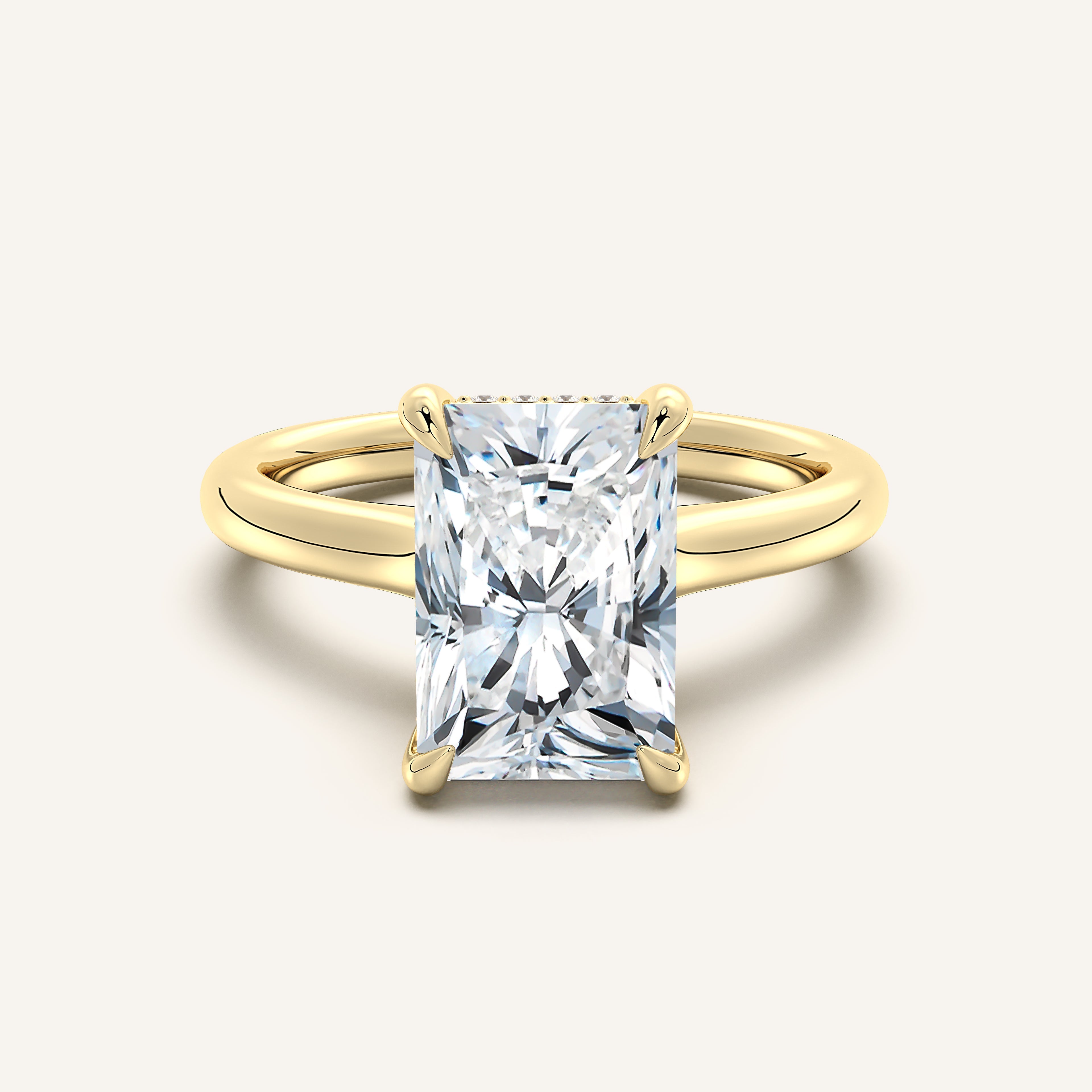 shape: Radiant | metal: Yellow Gold | view: 1