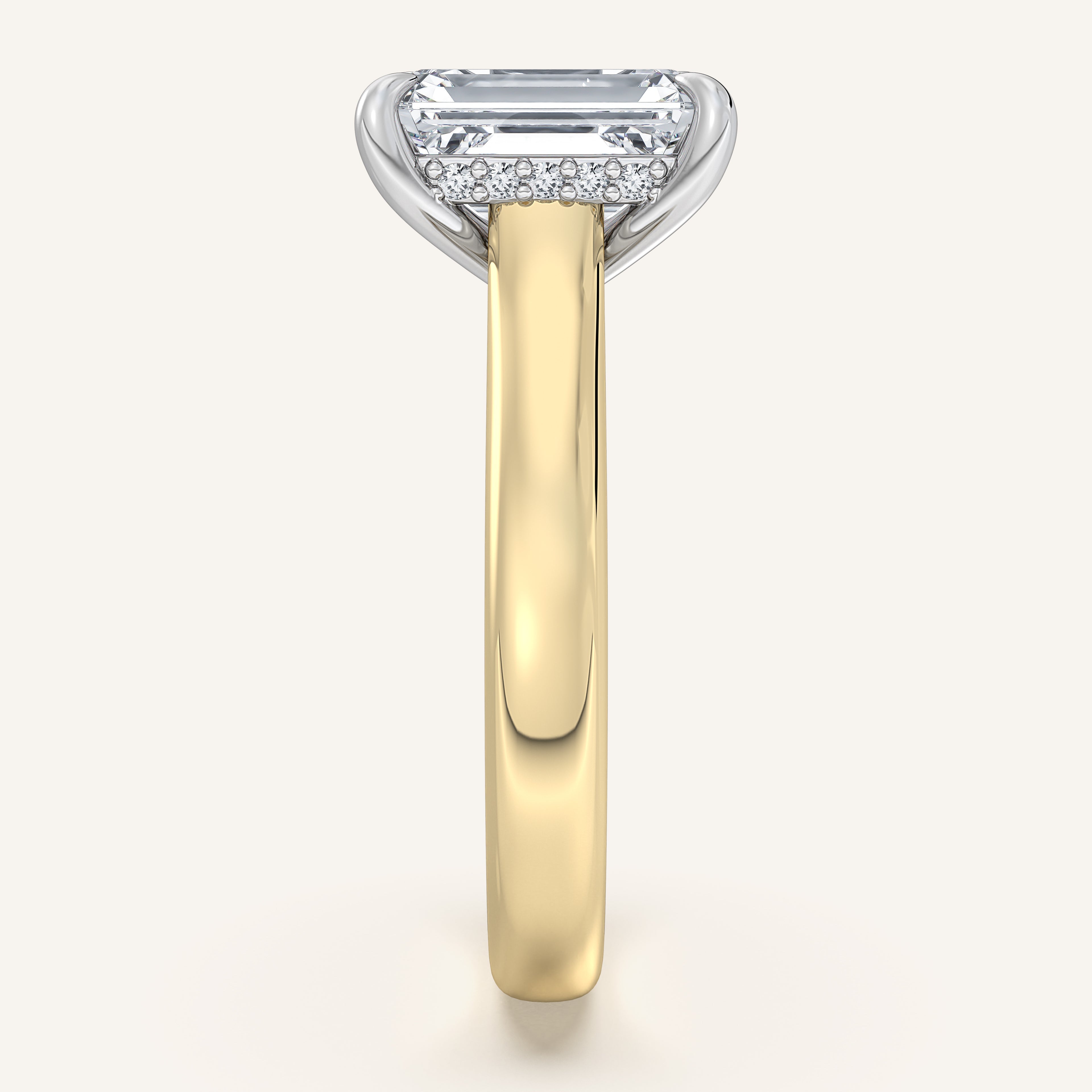 shape: Emerald | metal: Two Tone | view: 4