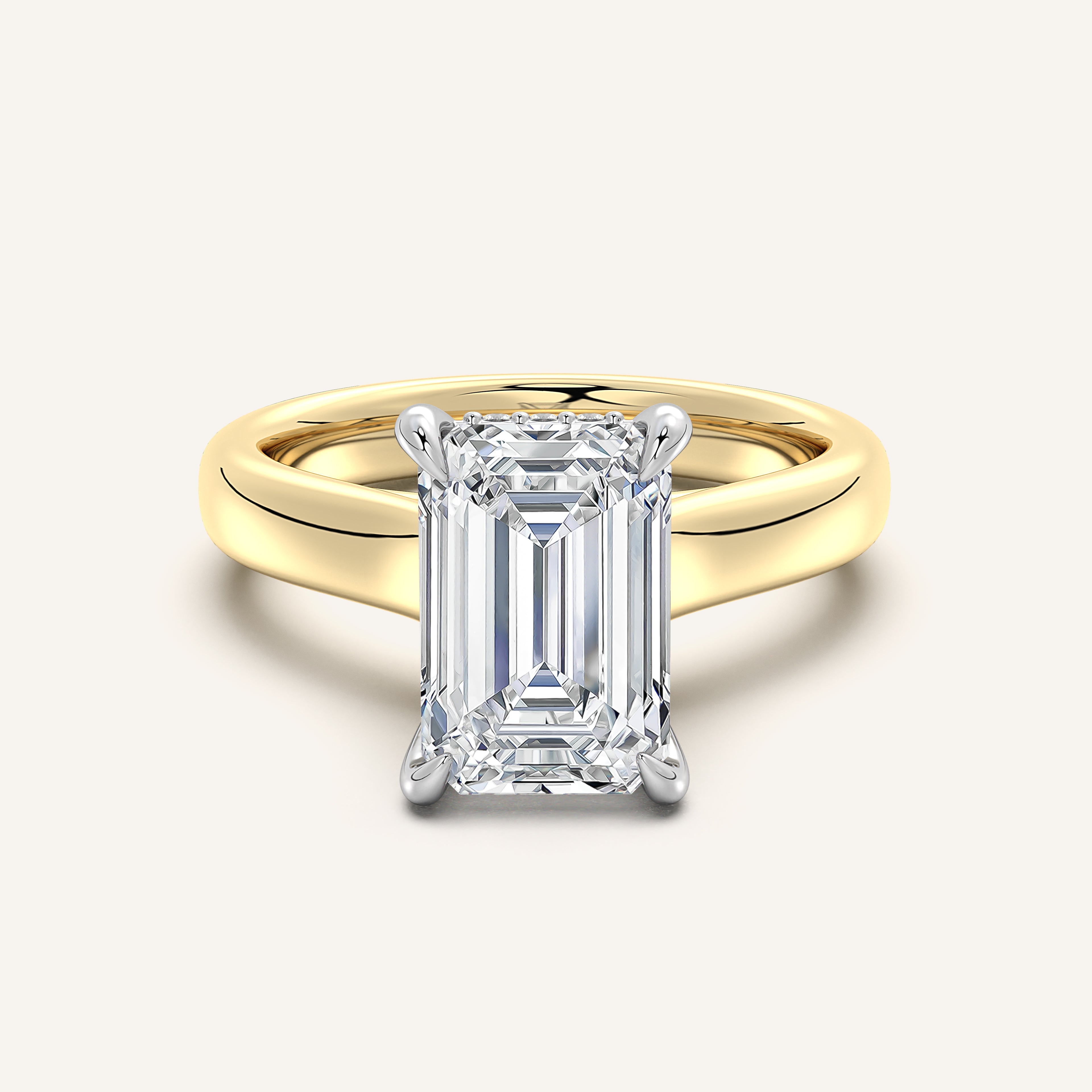 shape: Emerald | metal: Two Tone | view: 1