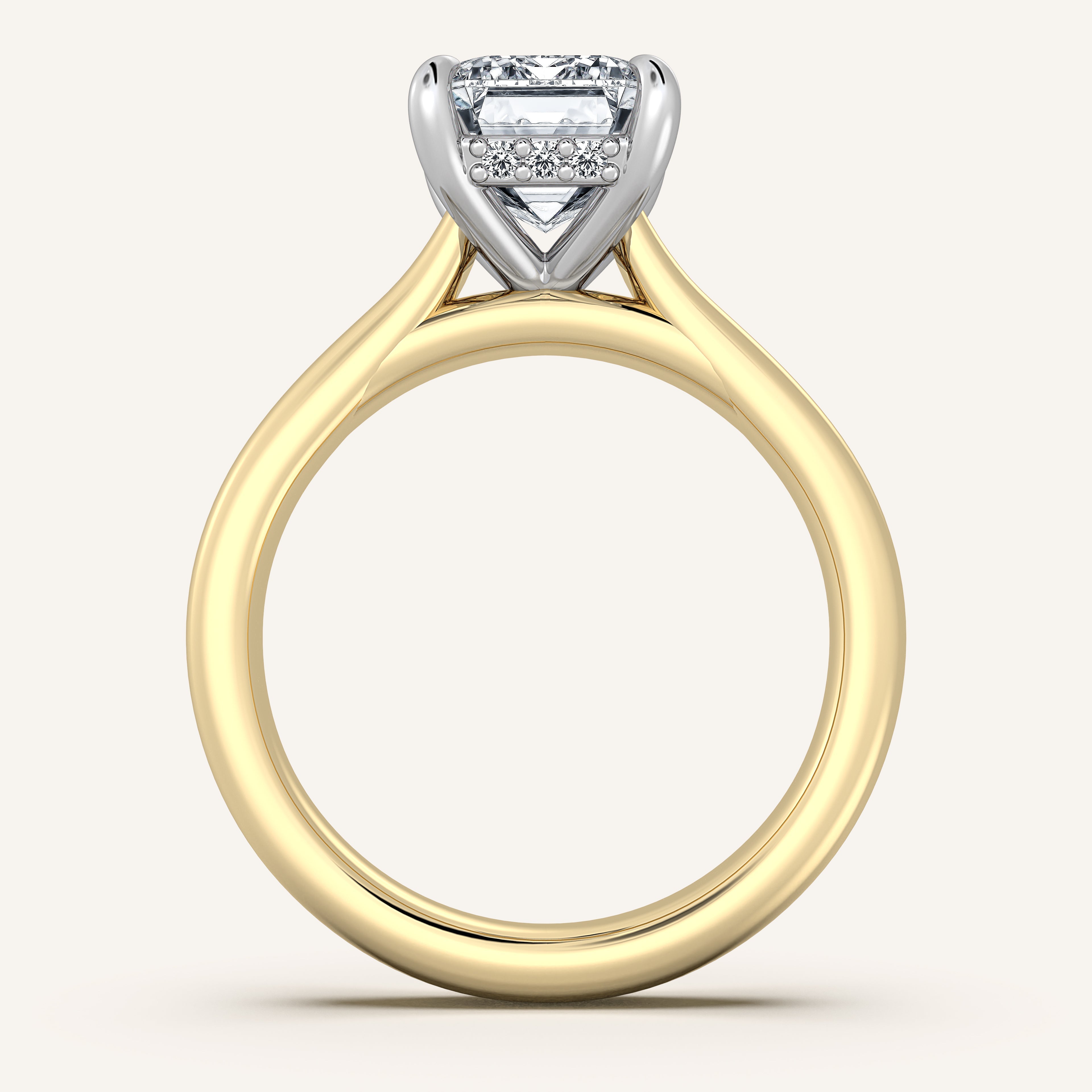 shape: Emerald | metal: Two Tone | view: 3