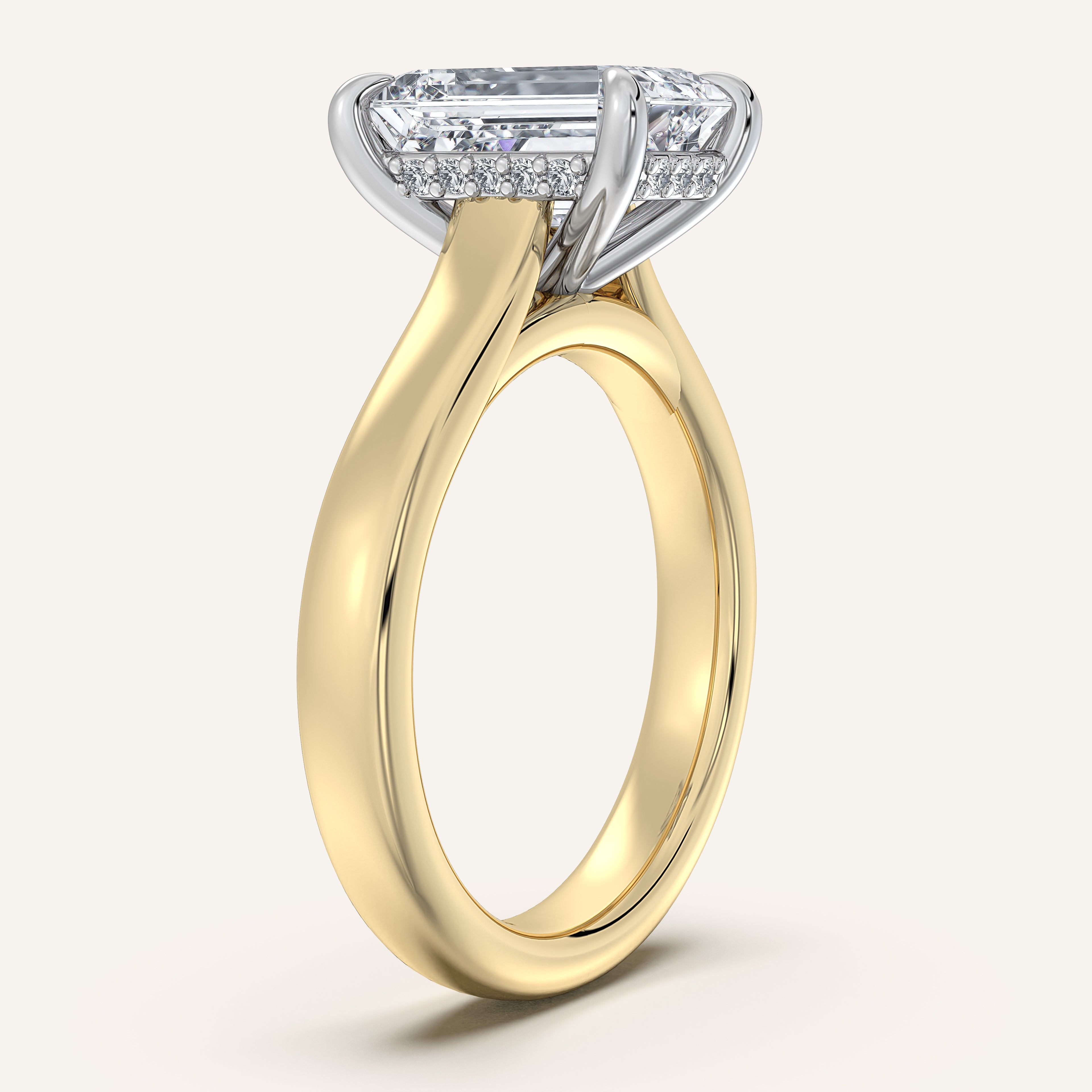 shape: Emerald | metal: Two Tone | view: 2