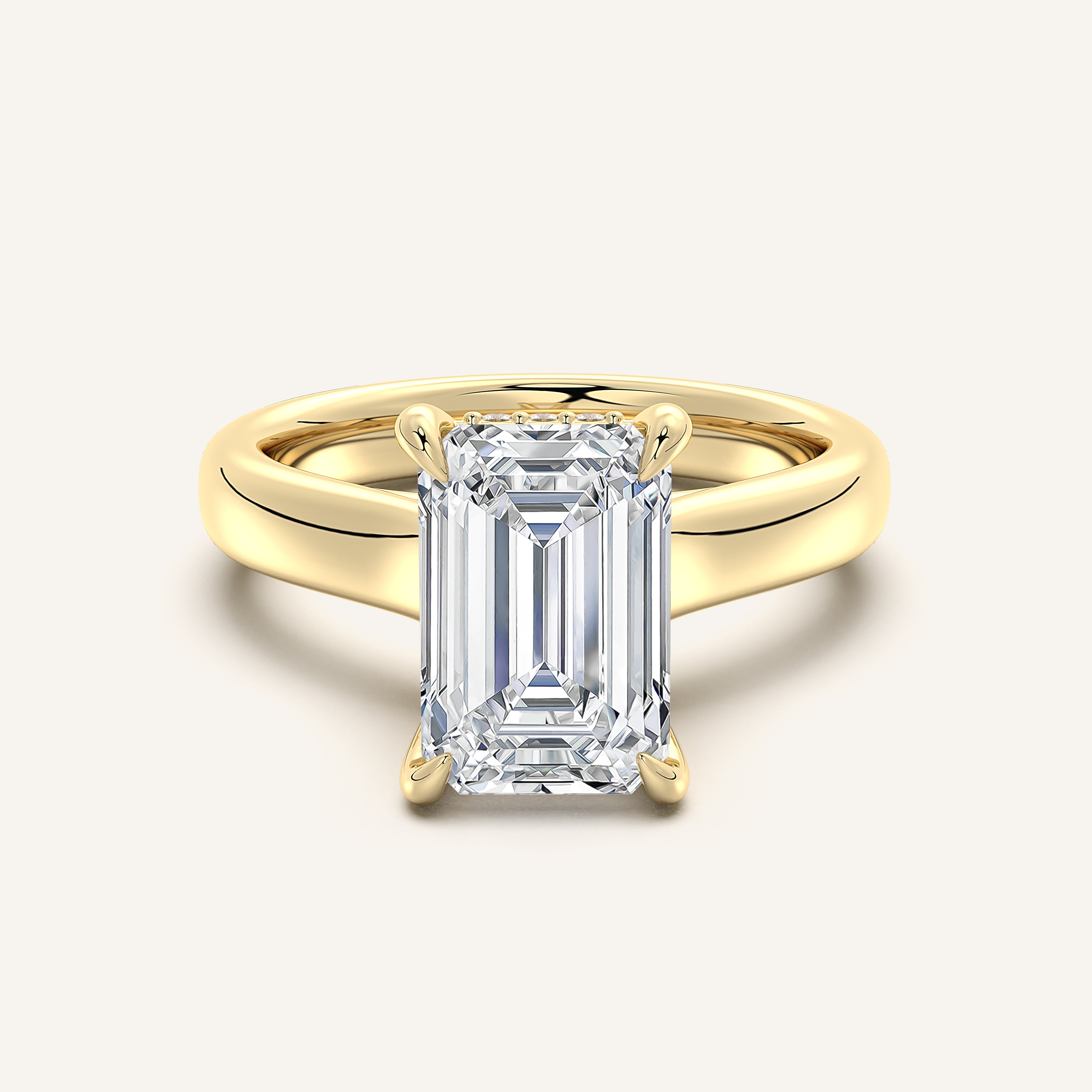 shape: Emerald | metal: Yellow Gold | view: 1