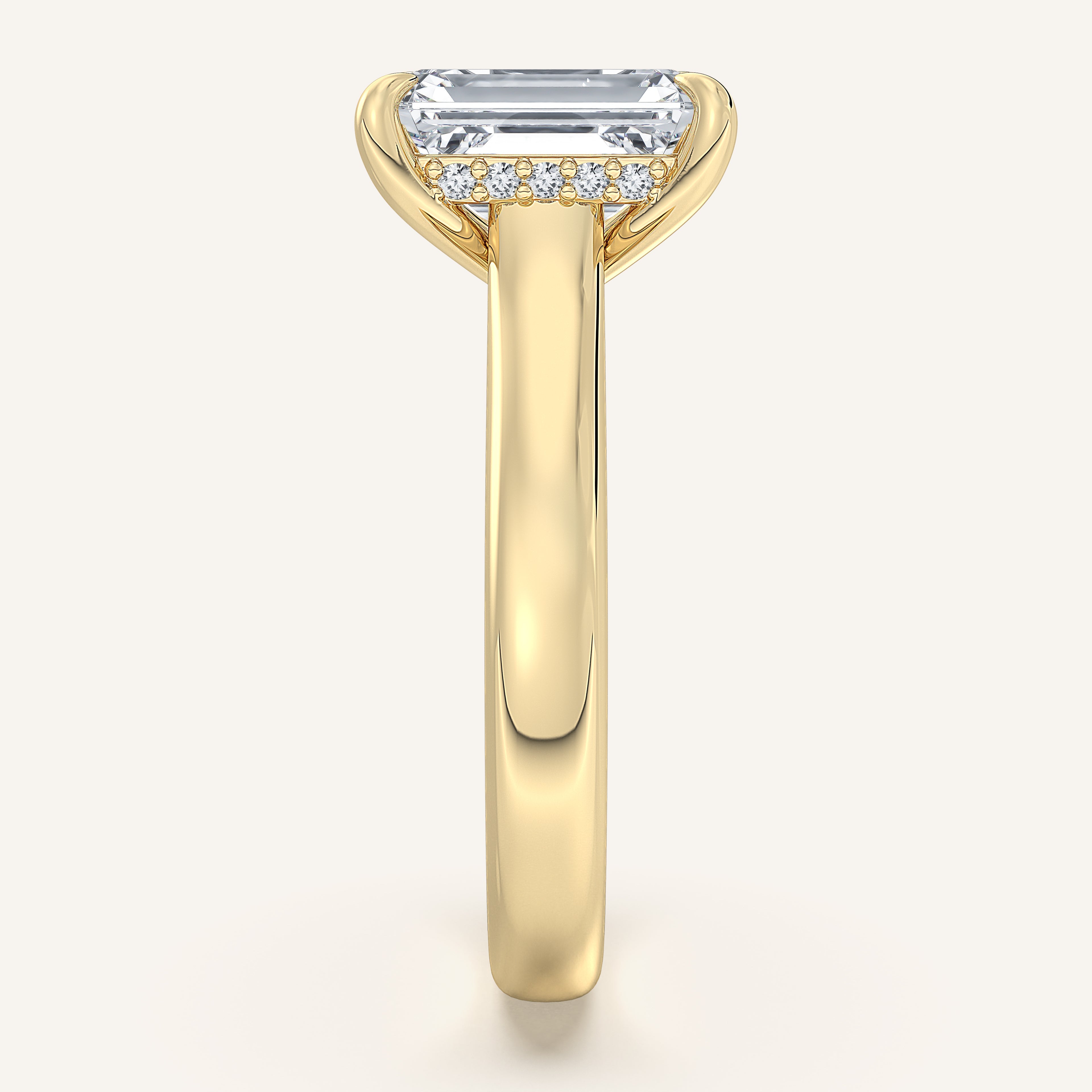 shape: Emerald | metal: Yellow Gold | view: 4